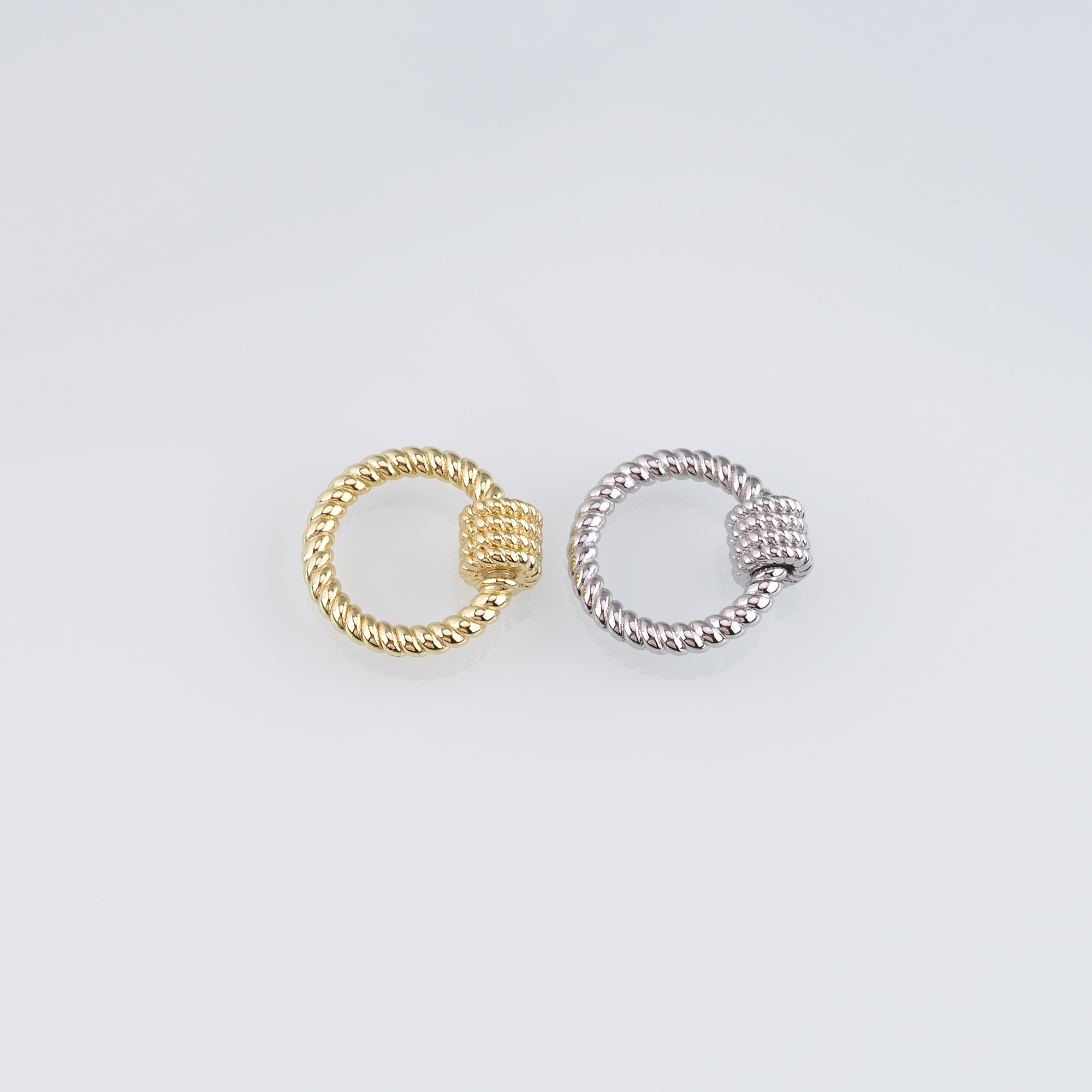 18K Gold Filled Round Carabiner Clasp,Dainty Round Screw Clasp Lock for DIY Jewelry Finding Necklace Bracelet