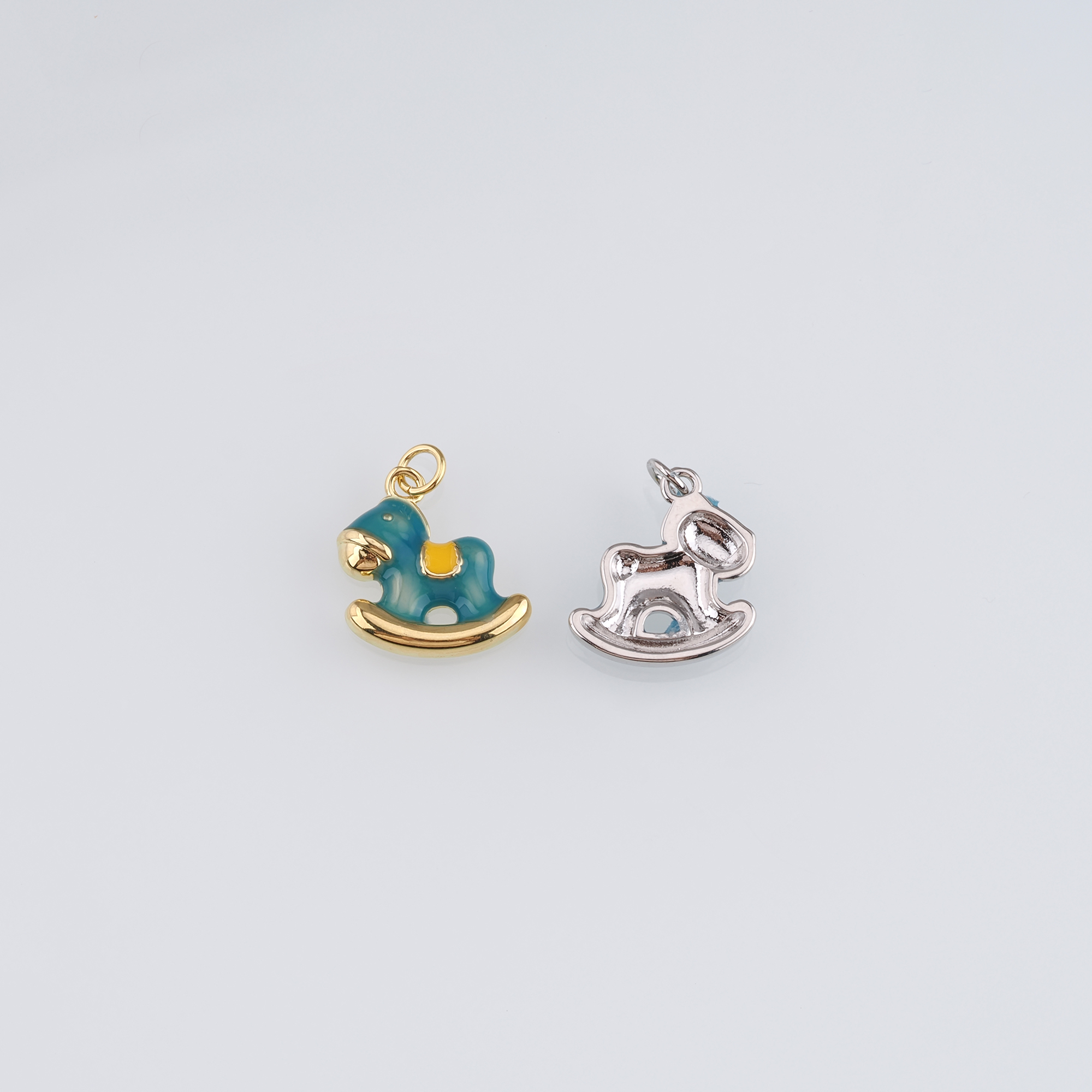 18K Gold Filled Trojan Horse Pendant,Enamel Trojan Horse Charm Earrings Necklace for DIY Jewelry Making Supply