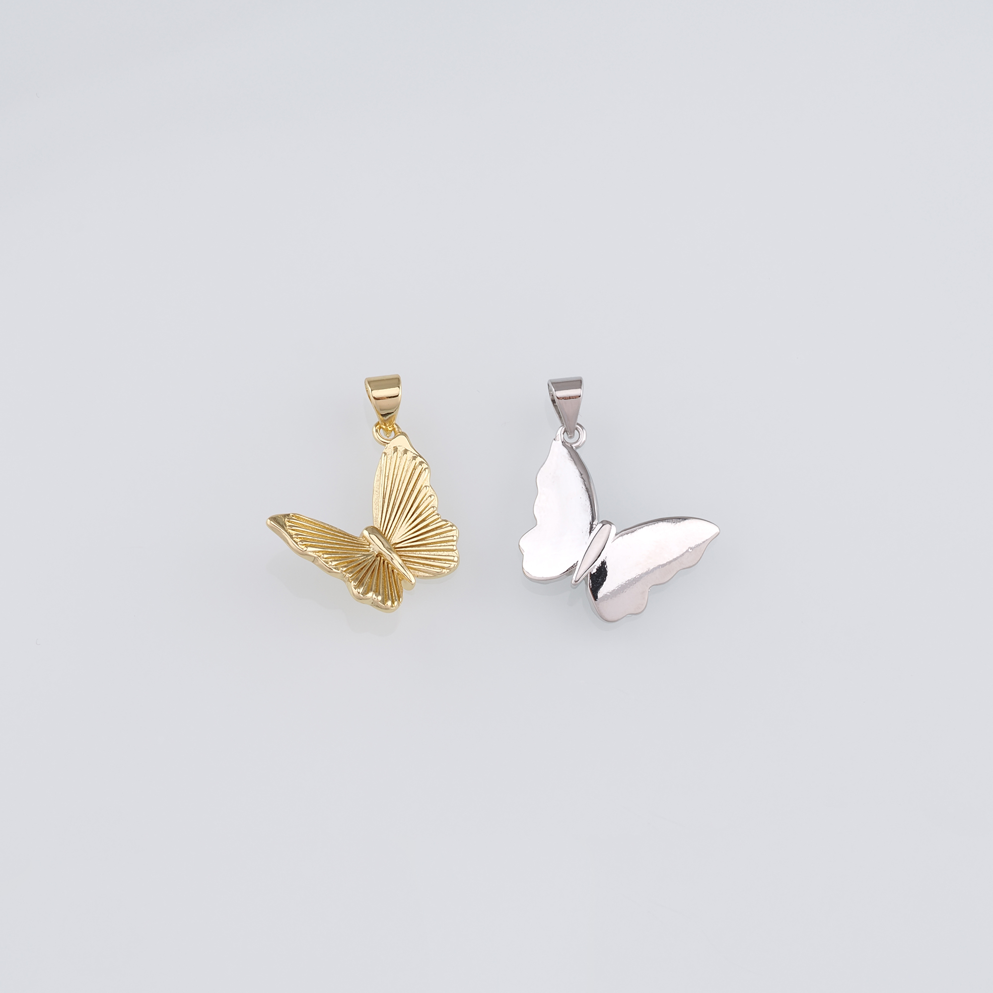 18K Gold Filled Butterfly Pendant,Butterfly Charm Earrings Necklace for DIY Jewelry Making Supply