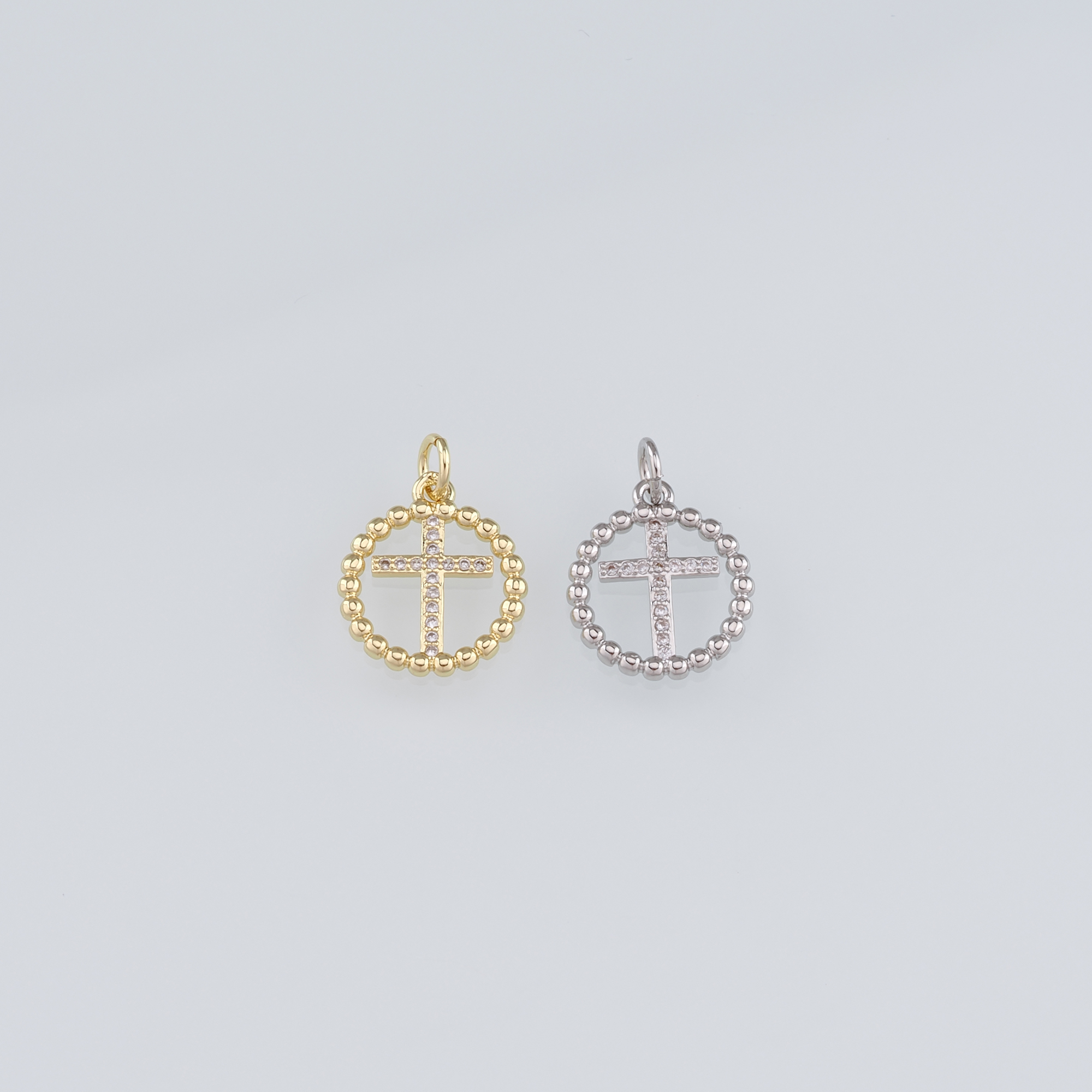 18K Gold Filled Cross Pendant,CZ Micro Pave Cross Charm Earrings Necklace for DIY Jewelry Making Supply