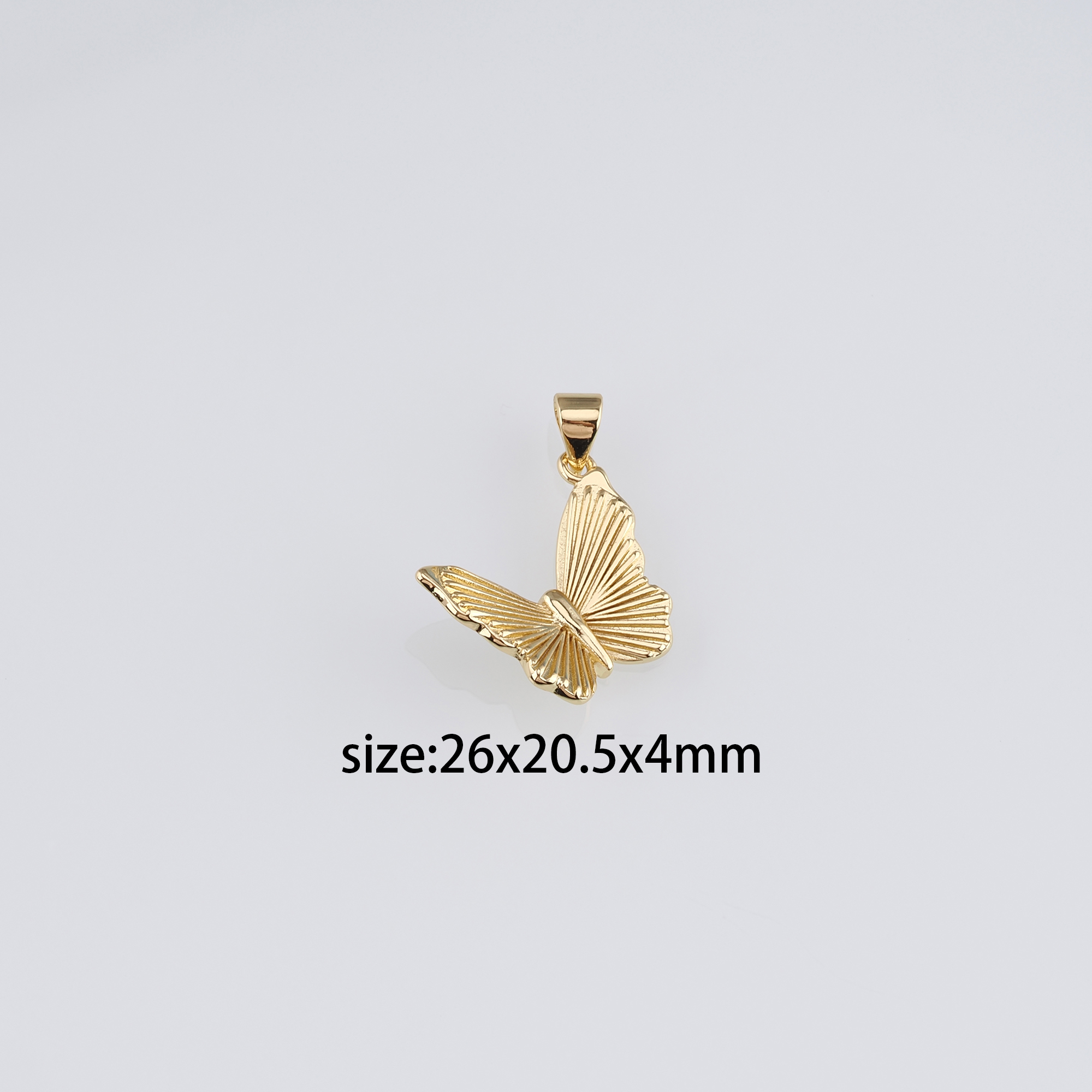 18K Gold Filled Butterfly Pendant,Butterfly Charm Earrings Necklace for DIY Jewelry Making Supply