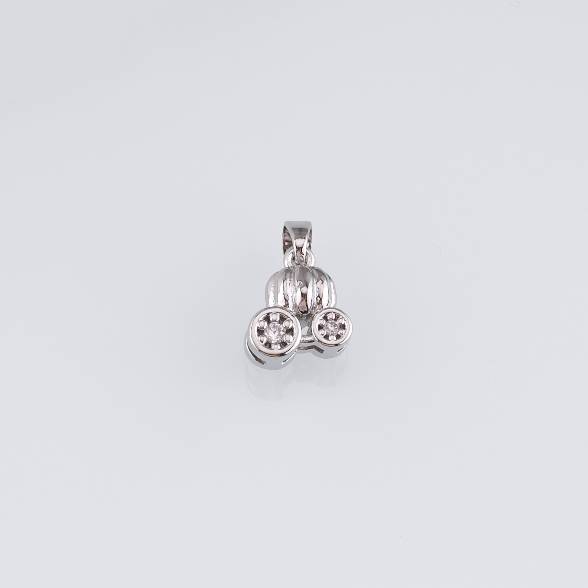 18K Gold Filled Pumpkin Car Pendant,CZ Micro Pave Pumpkin Car Charm Earrings Necklace for DIY Jewelry Making Supply