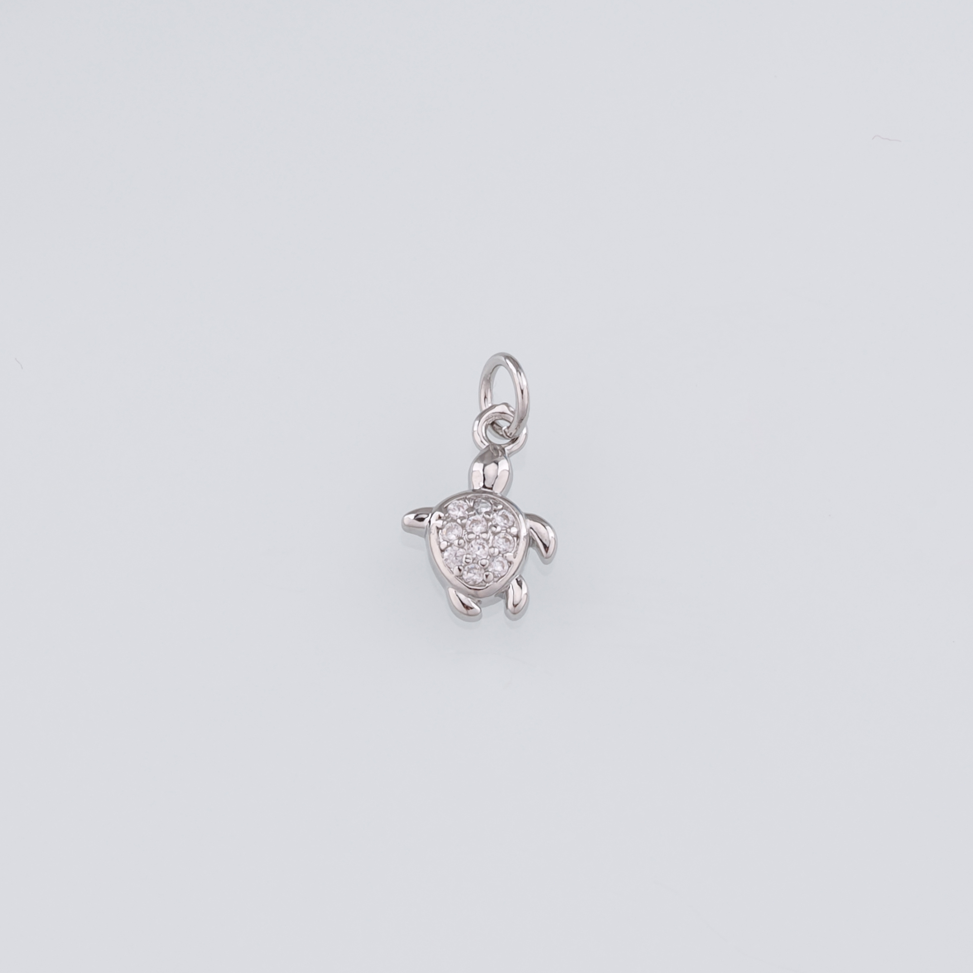 18K Gold Filled Turtle Pendant,CZ Micro Pave Turtle Charm Earrings Necklace for DIY Jewelry Making Supply