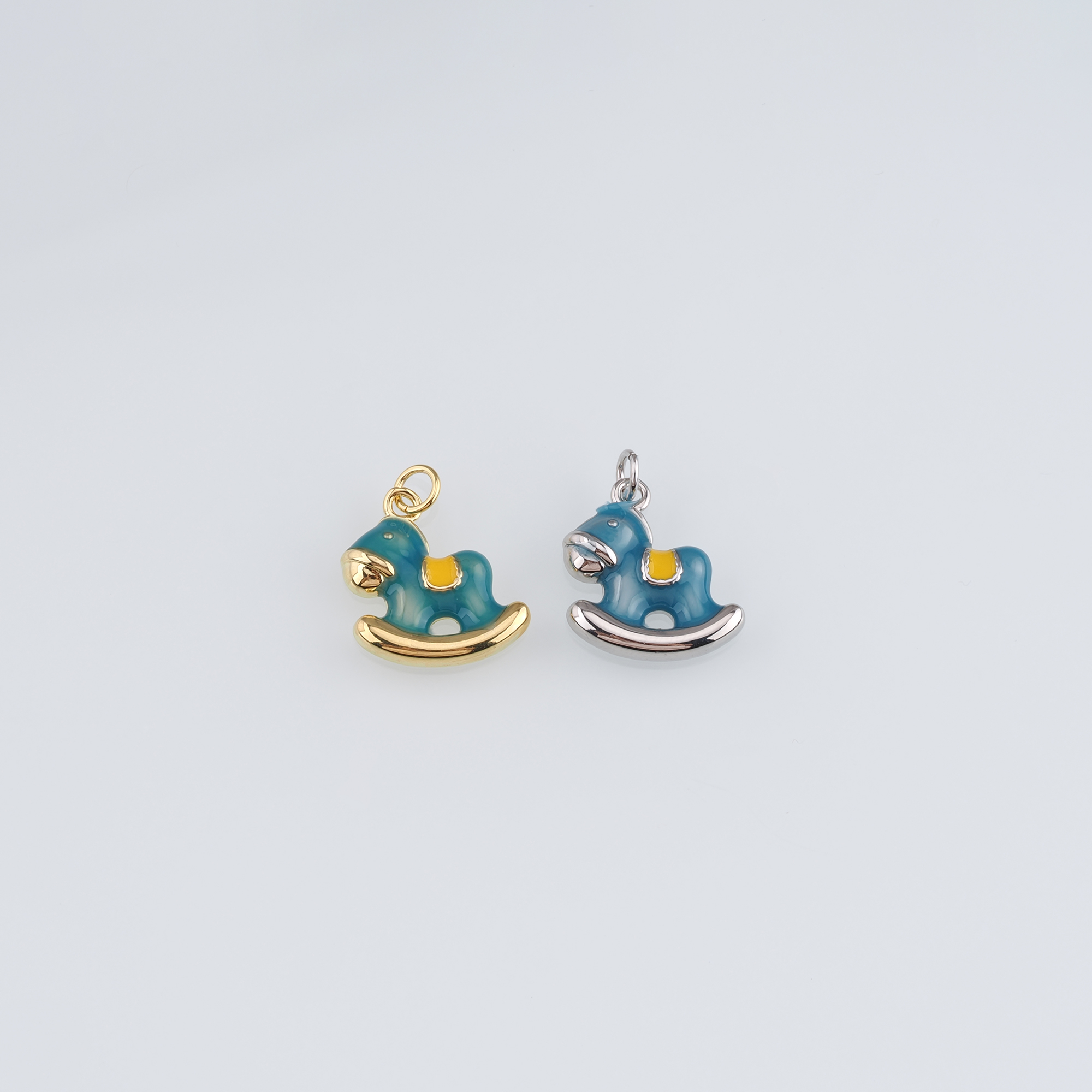 18K Gold Filled Trojan Horse Pendant,Enamel Trojan Horse Charm Earrings Necklace for DIY Jewelry Making Supply