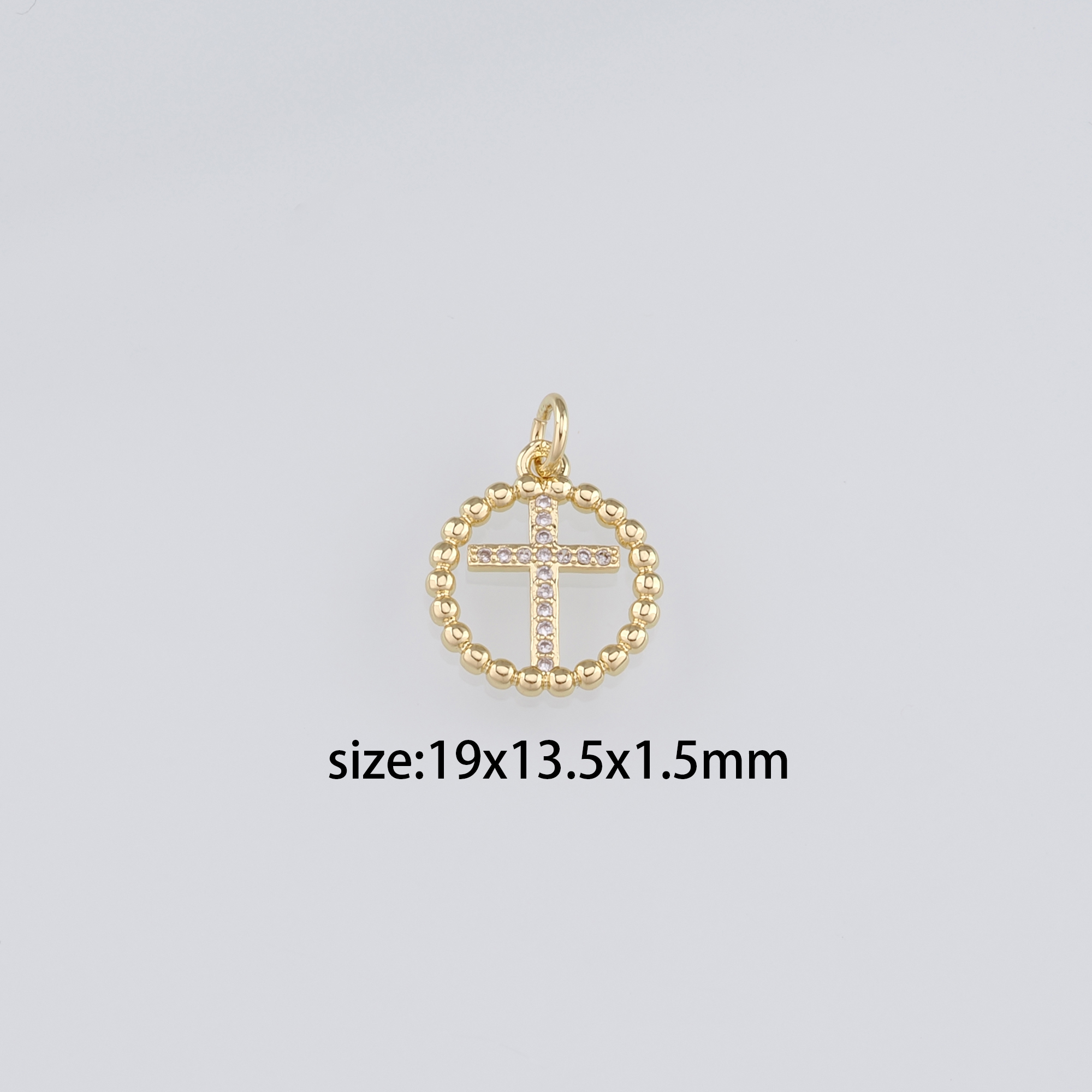 18K Gold Filled Cross Pendant,CZ Micro Pave Cross Charm Earrings Necklace for DIY Jewelry Making Supply