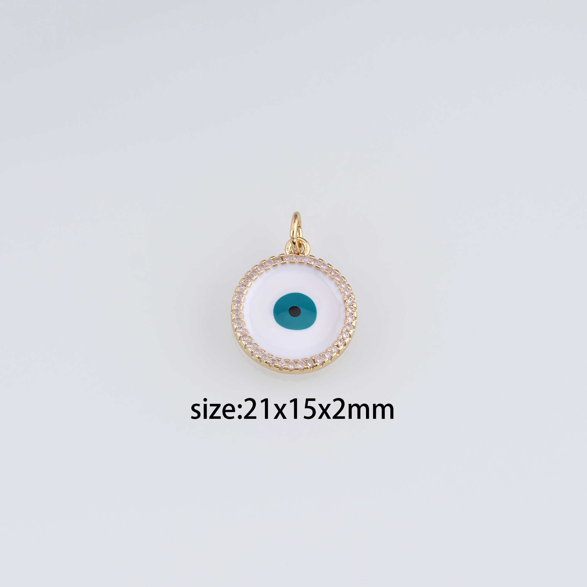18K Gold Filled Evil Eye Pendant,Enamel Evil Eye Charm Earrings Necklace for DIY Jewelry Making Supply