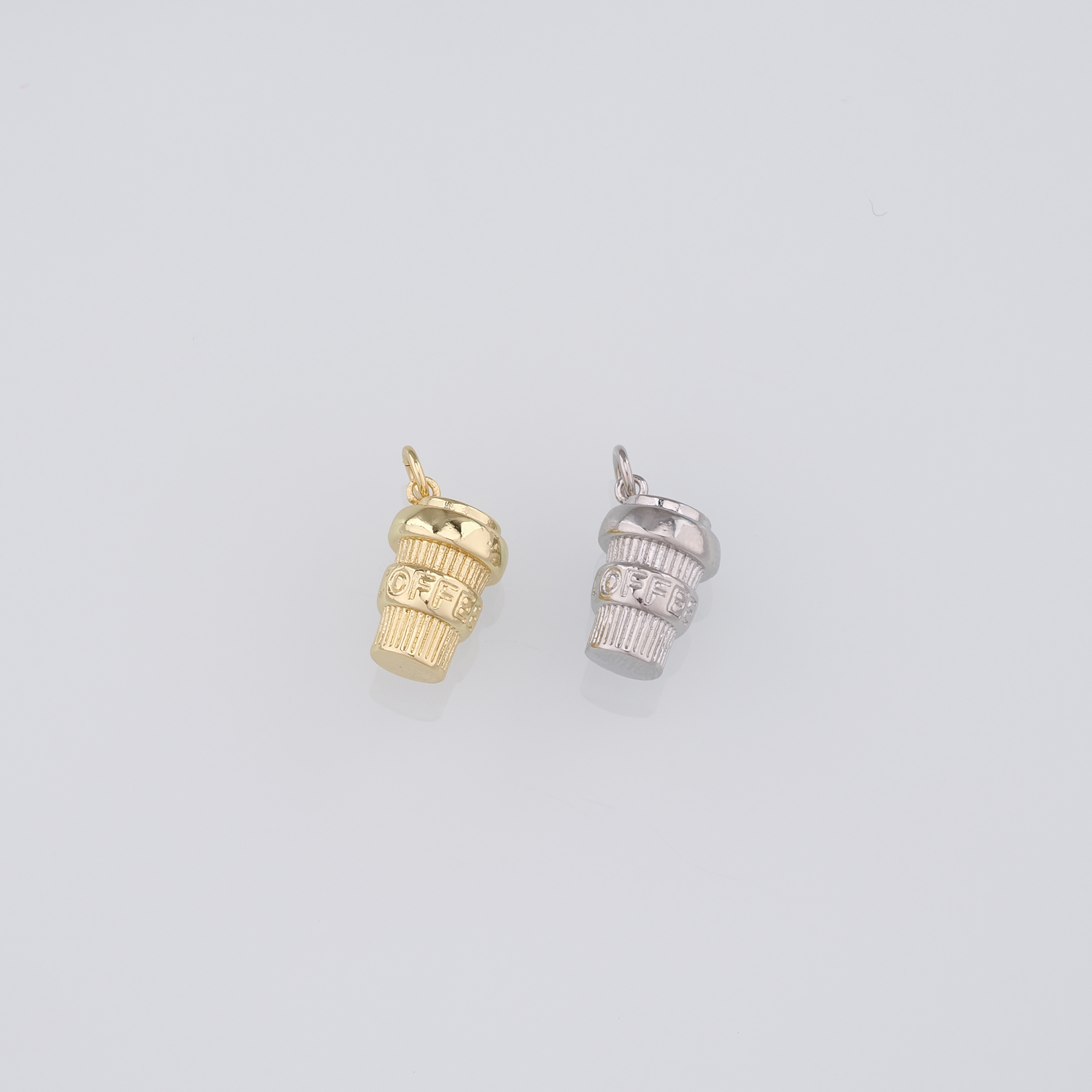 18K Gold Filled Coffee Cup Pendant,Dainty Coffee Cup Charm Earrings Necklace for DIY Jewelry Making Supply