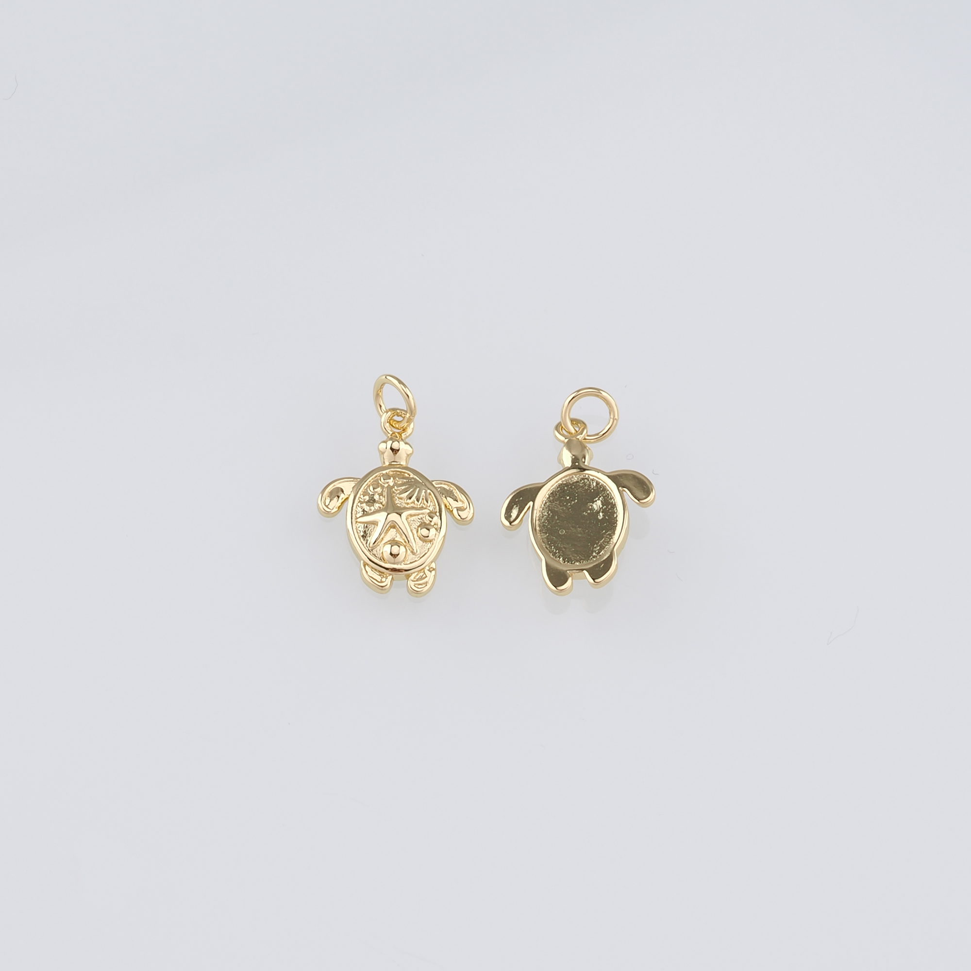 18K Gold Filled Turtle Pendant,Dainty Turtle Charm Earrings Necklace for DIY Jewelry Making Supply