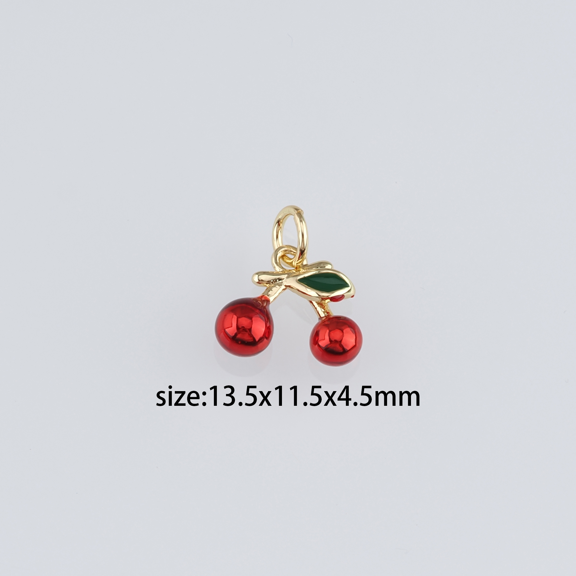 18K Gold Filled Fruit Pendant,Enamel Fruit Charm Earrings Necklace for DIY Jewelry Making Supply