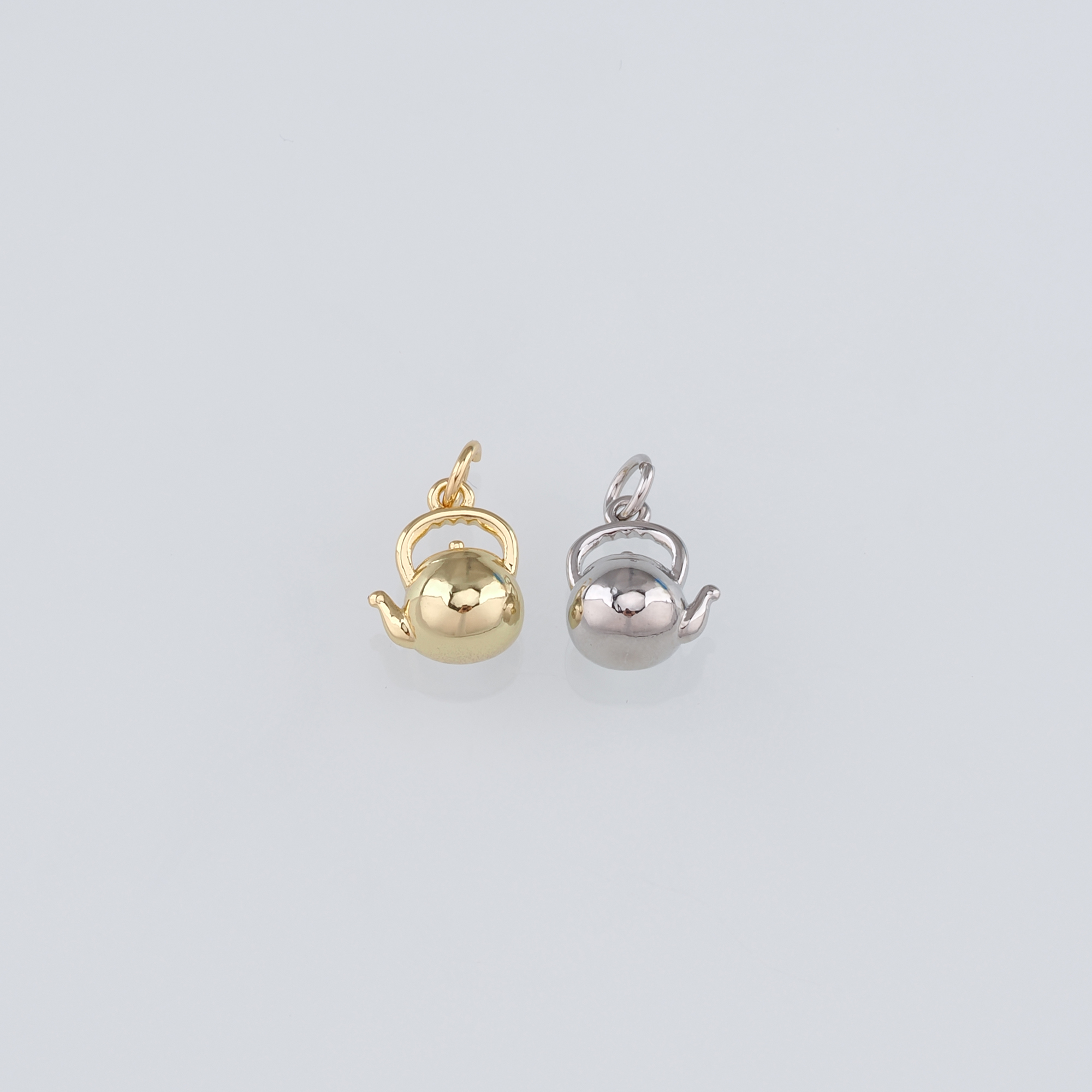 18K Gold Filled Teapot Pendant,Teapot Charm Earrings Necklace for DIY Jewelry Making Supply