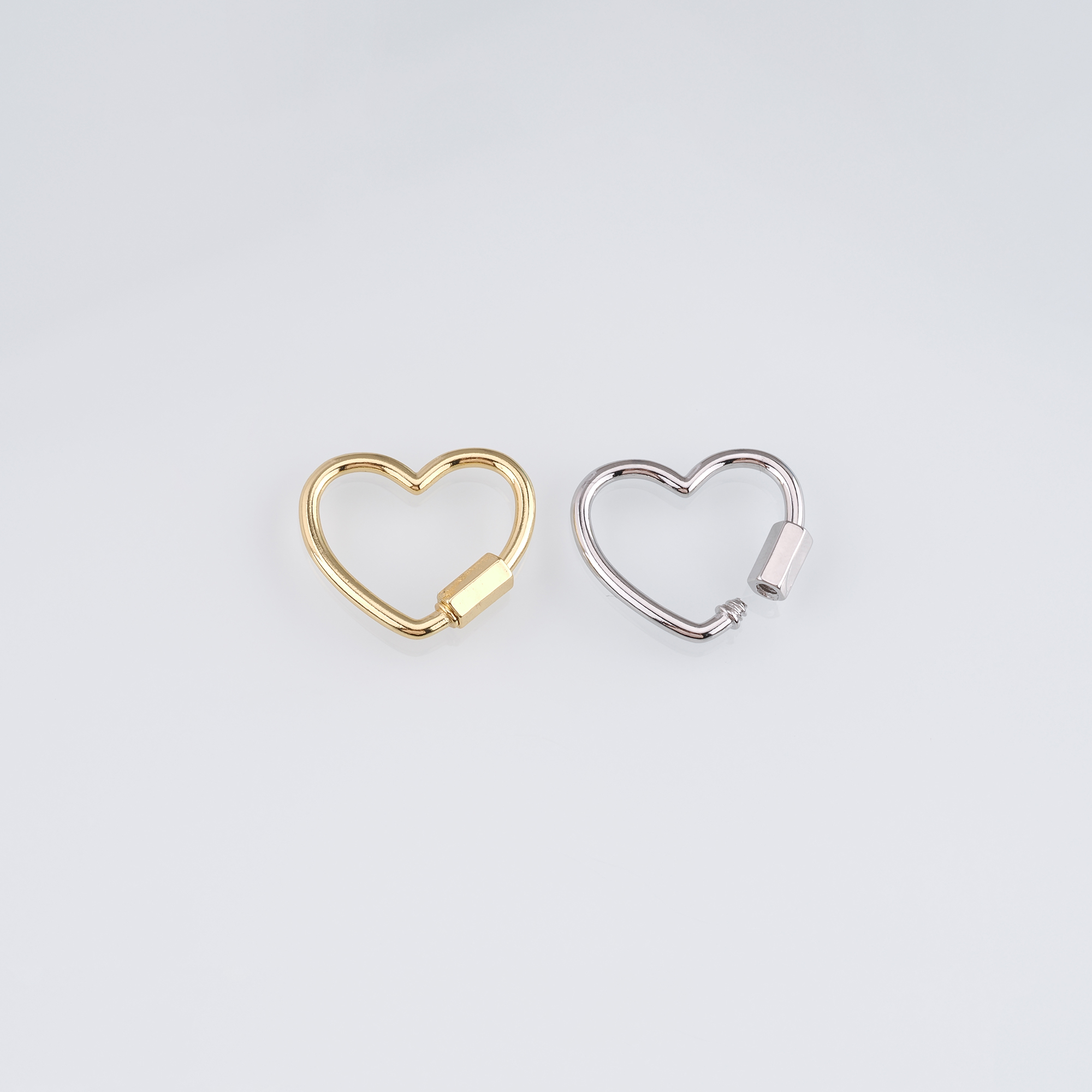 18K Gold Filled Heart Carabiner Clasp,Dainty Heart Screw Clasp Lock for DIY Jewelry Finding Necklace Bracelet