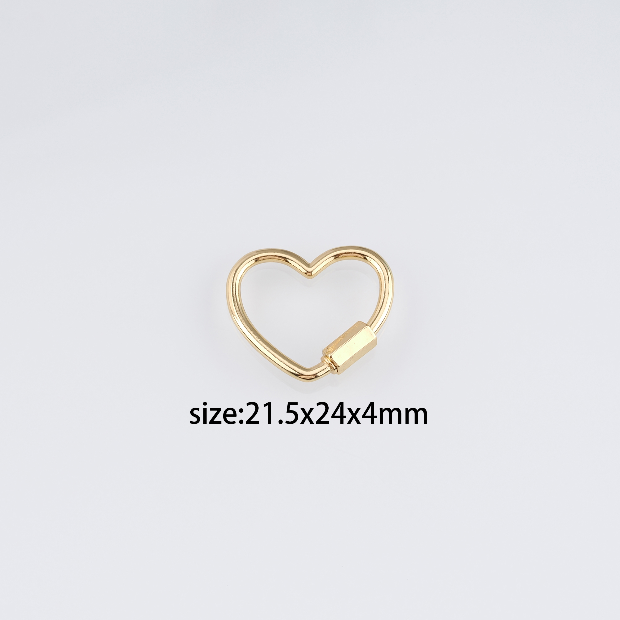 18K Gold Filled Heart Carabiner Clasp,Dainty Heart Screw Clasp Lock for DIY Jewelry Finding Necklace Bracelet