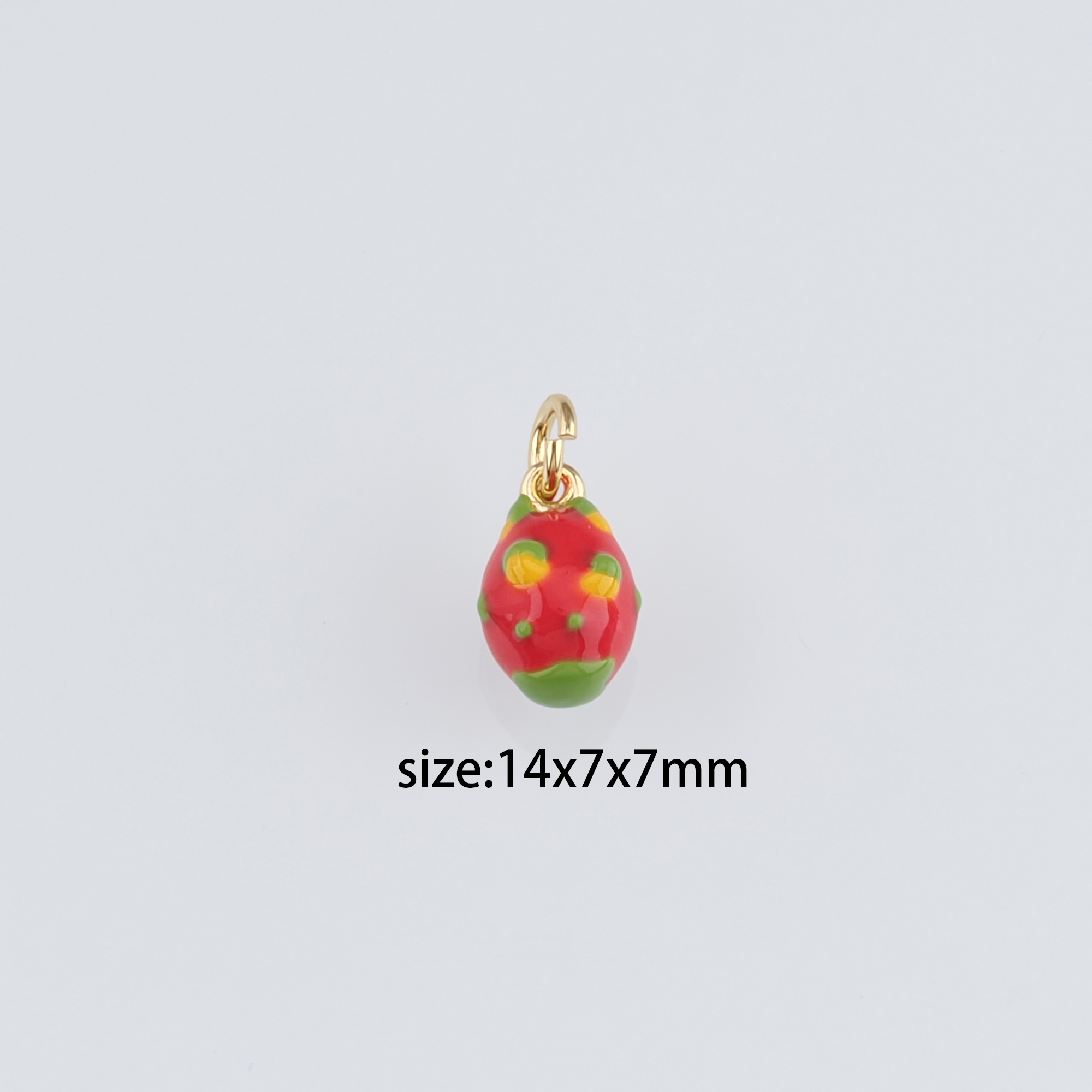 18K Gold Filled Fruit Pendant,Enamel Fruit Charm Earrings Necklace for DIY Jewelry Making Supply