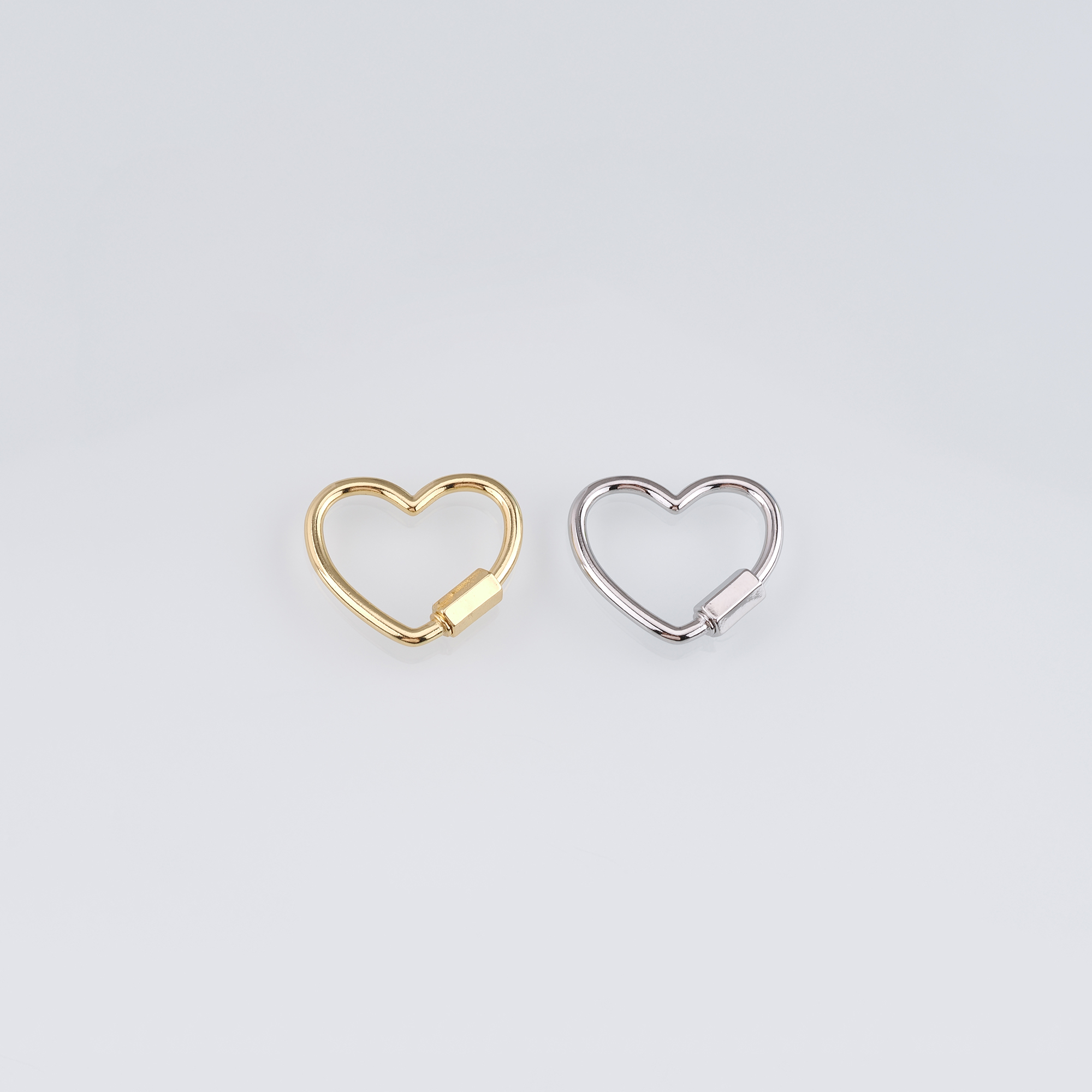 18K Gold Filled Heart Carabiner Clasp,Dainty Heart Screw Clasp Lock for DIY Jewelry Finding Necklace Bracelet