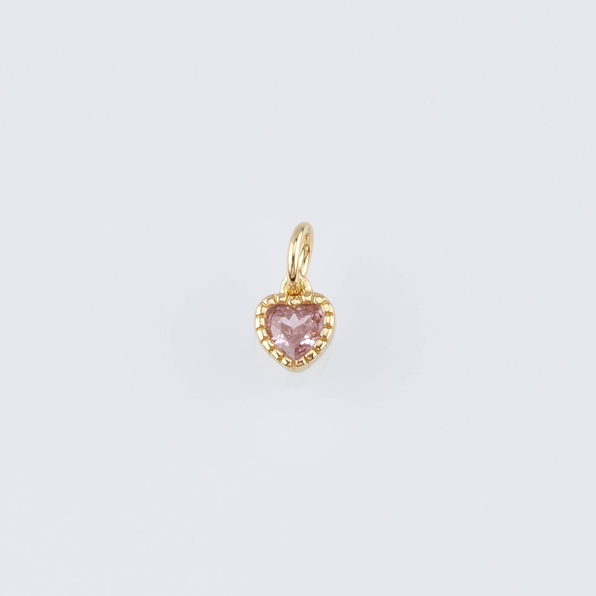 18K Gold Filled Tiny Heart Pendant,CZ Micro Pave Heart Charm Earrings Necklace for DIY Jewelry Making Supply