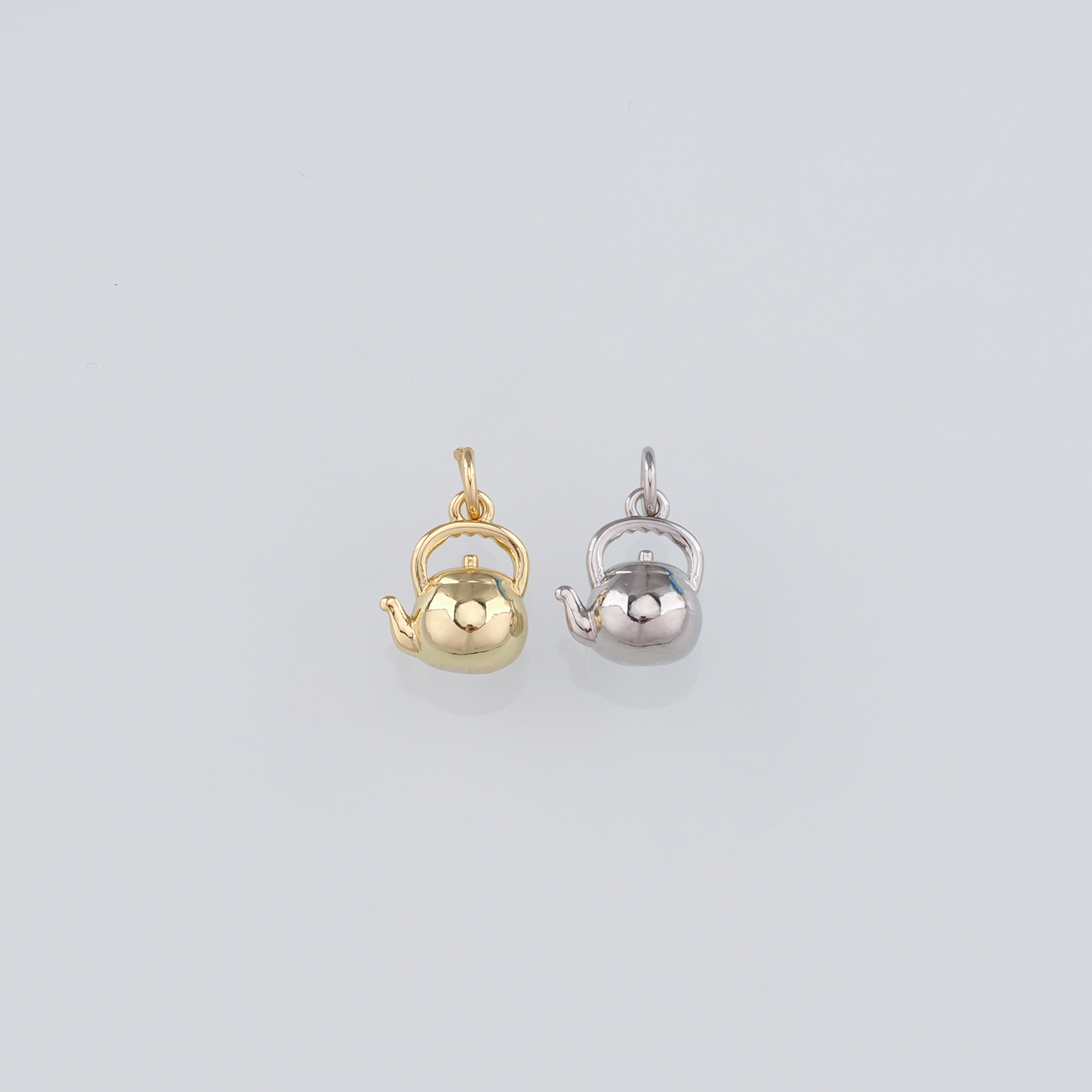 18K Gold Filled Teapot Pendant,Teapot Charm Earrings Necklace for DIY Jewelry Making Supply