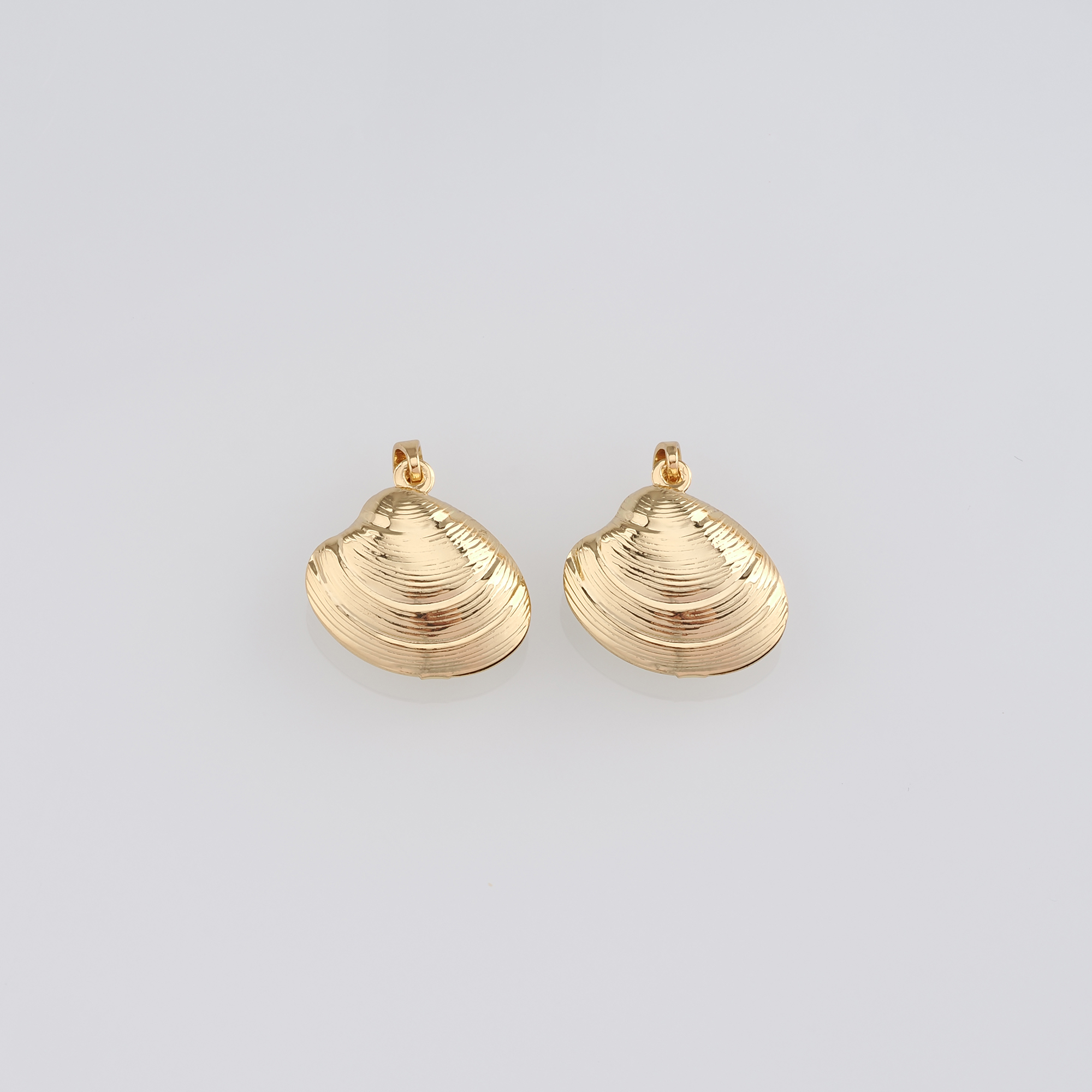 18K Gold Filled Shell Pendant,Ocean Shell Charm Earrings Necklace for DIY Jewelry Making Supply