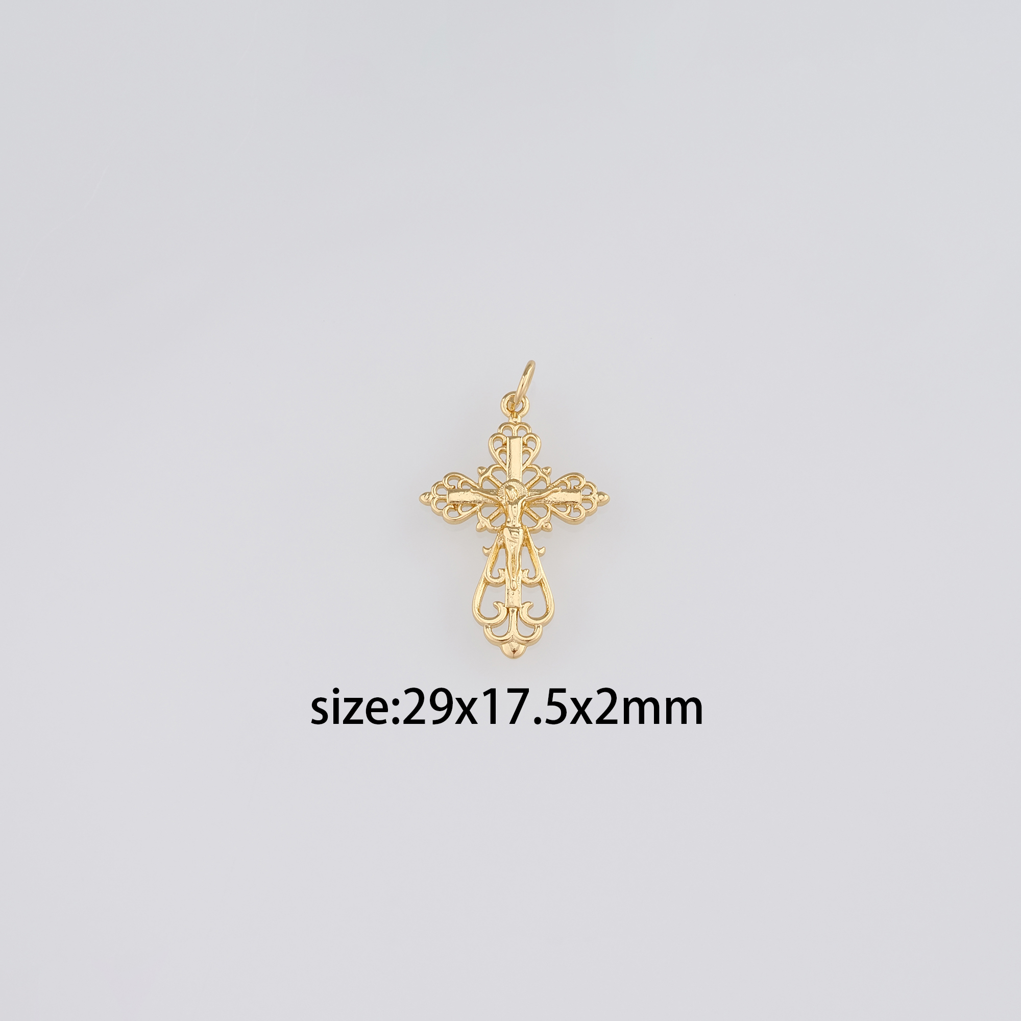 18K Gold Filled Cross Pendant,Cross Charm Earrings Necklace for DIY Jewelry Making Supply