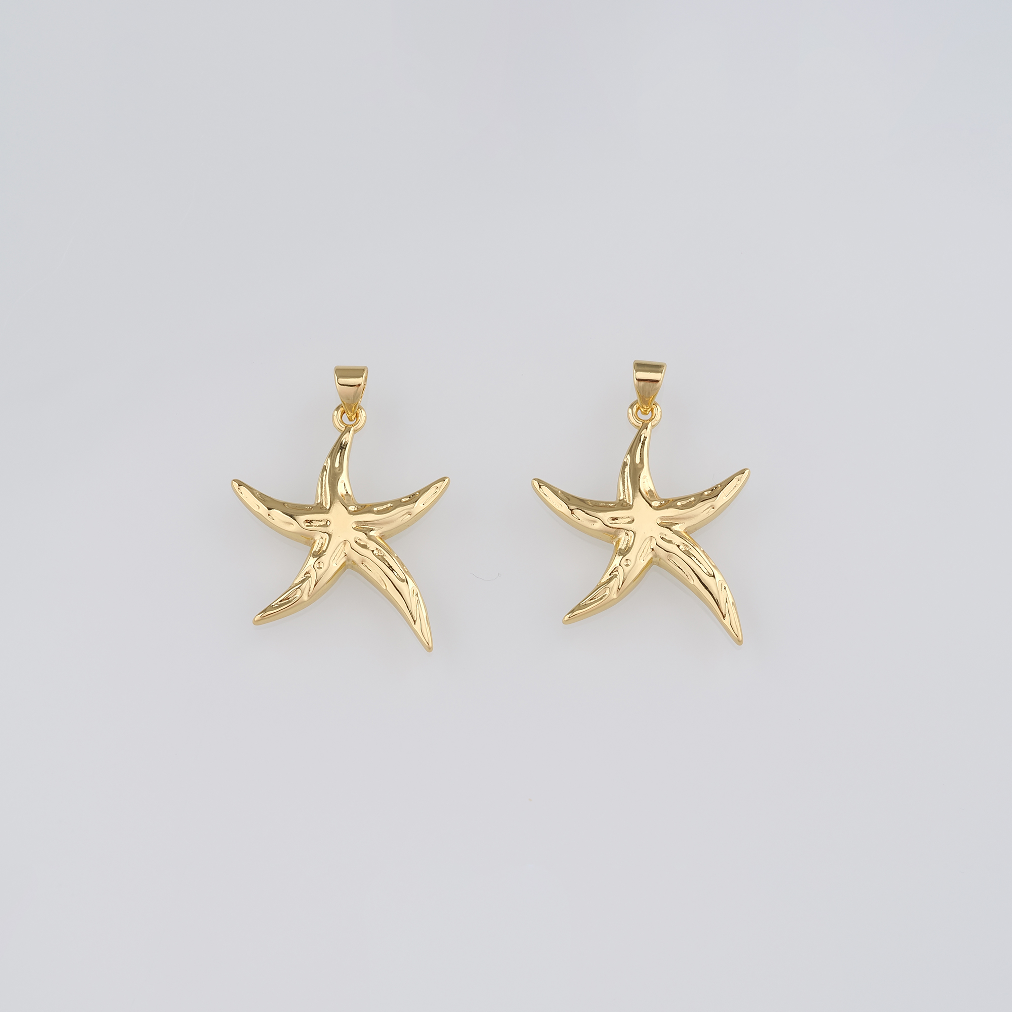 18K Gold Filled Starfish Pendant,Dainty Starfish Charm Earrings Necklace for DIY Jewelry Making Supply