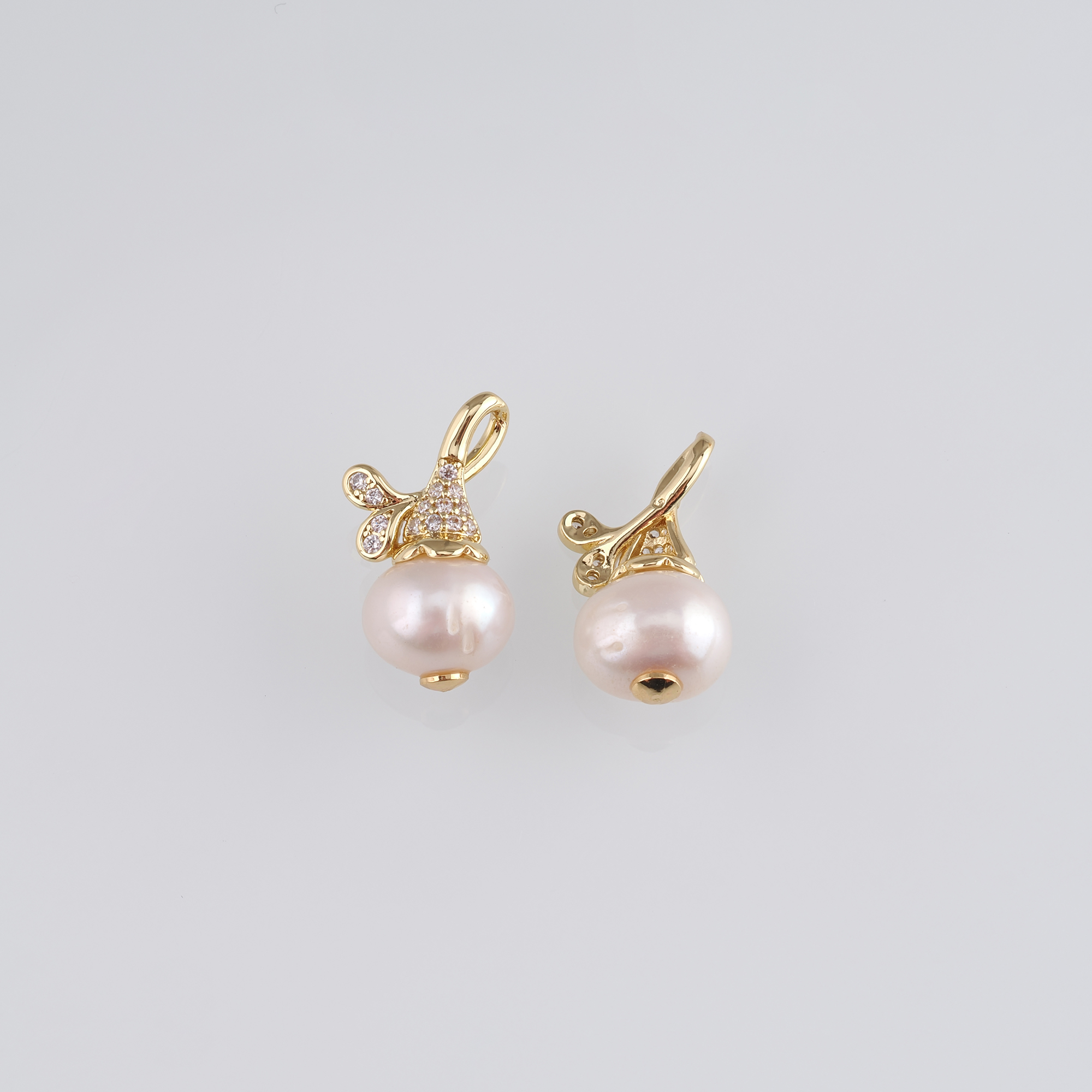 18K Gold Filled Pearl Pendant,Pearl Charm Earrings Necklace for DIY Jewelry Making Supply