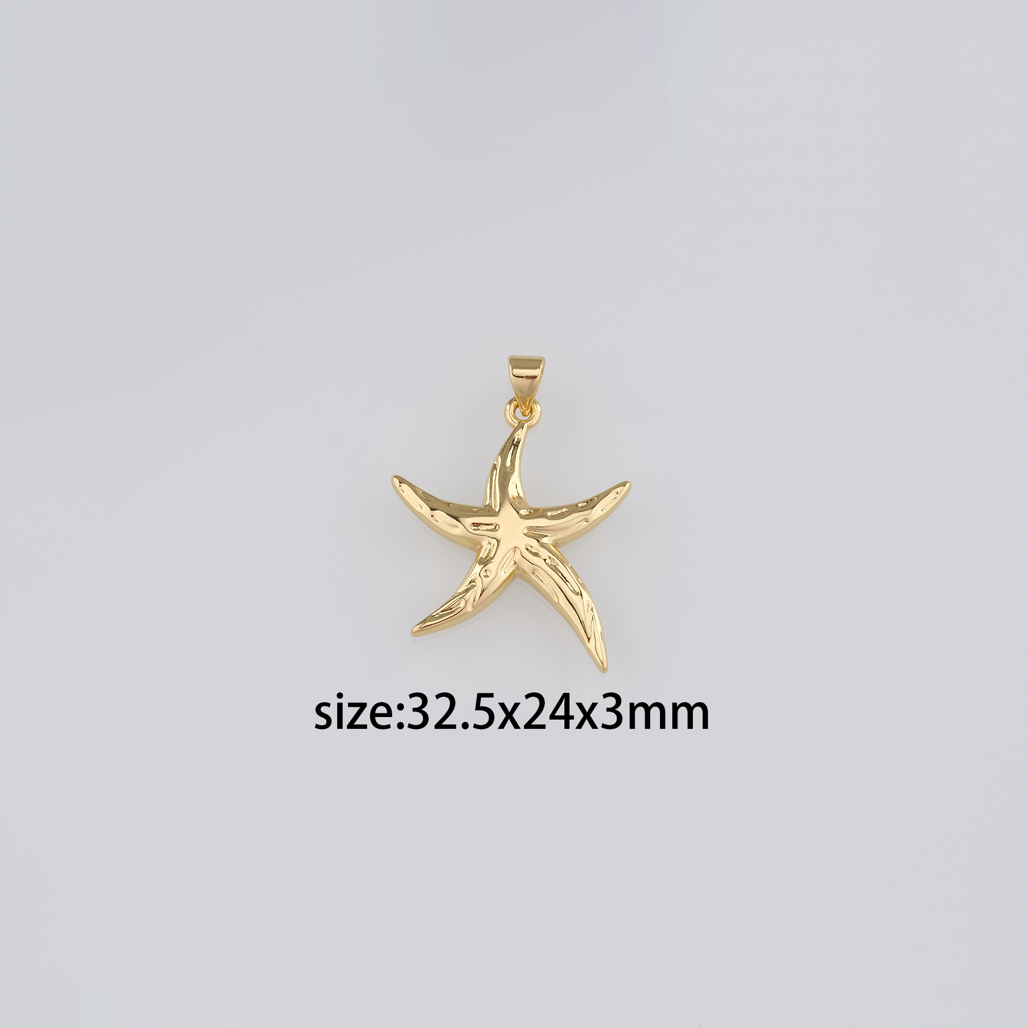 18K Gold Filled Starfish Pendant,Dainty Starfish Charm Earrings Necklace for DIY Jewelry Making Supply