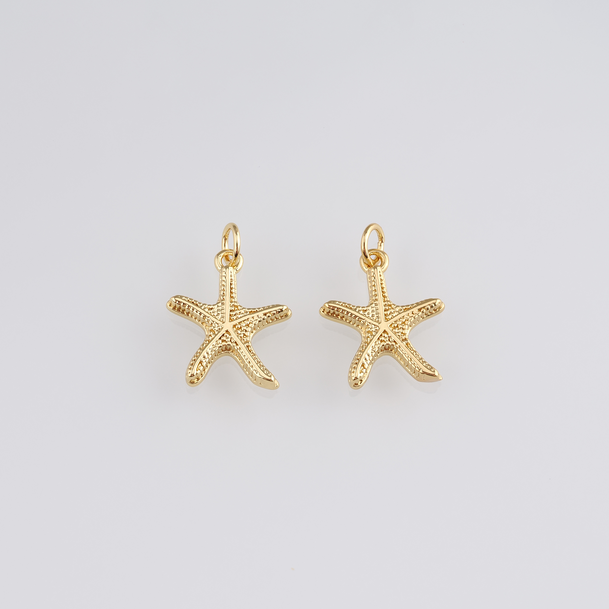 18K Gold Filled Starfish Pendant,Dainty Starfish Charm Earrings Necklace for DIY Jewelry Making Supply