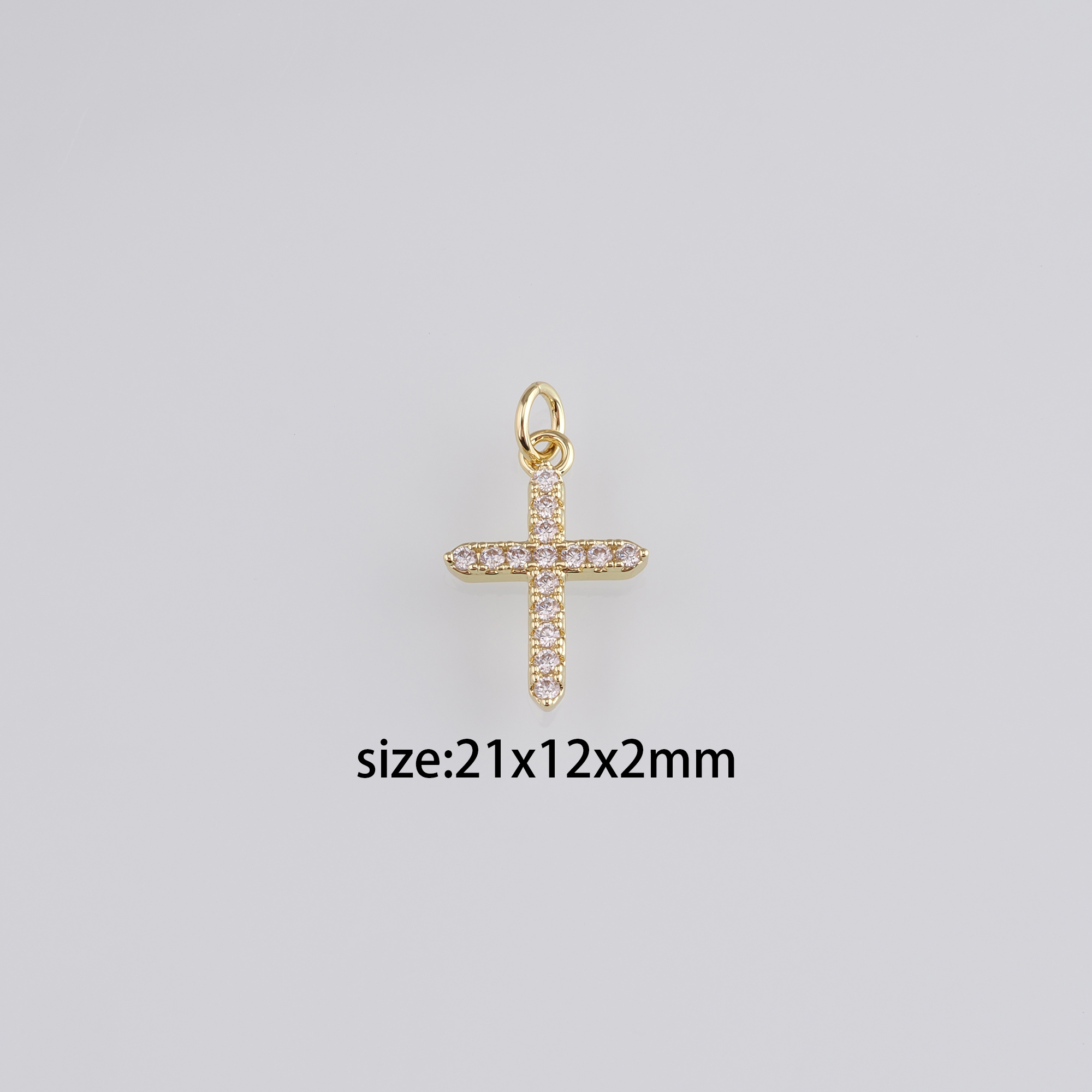 18K Gold Filled Cross Pendant,CZ Micro Pave Cross Charm Earrings Necklace for DIY Jewelry Making Supply