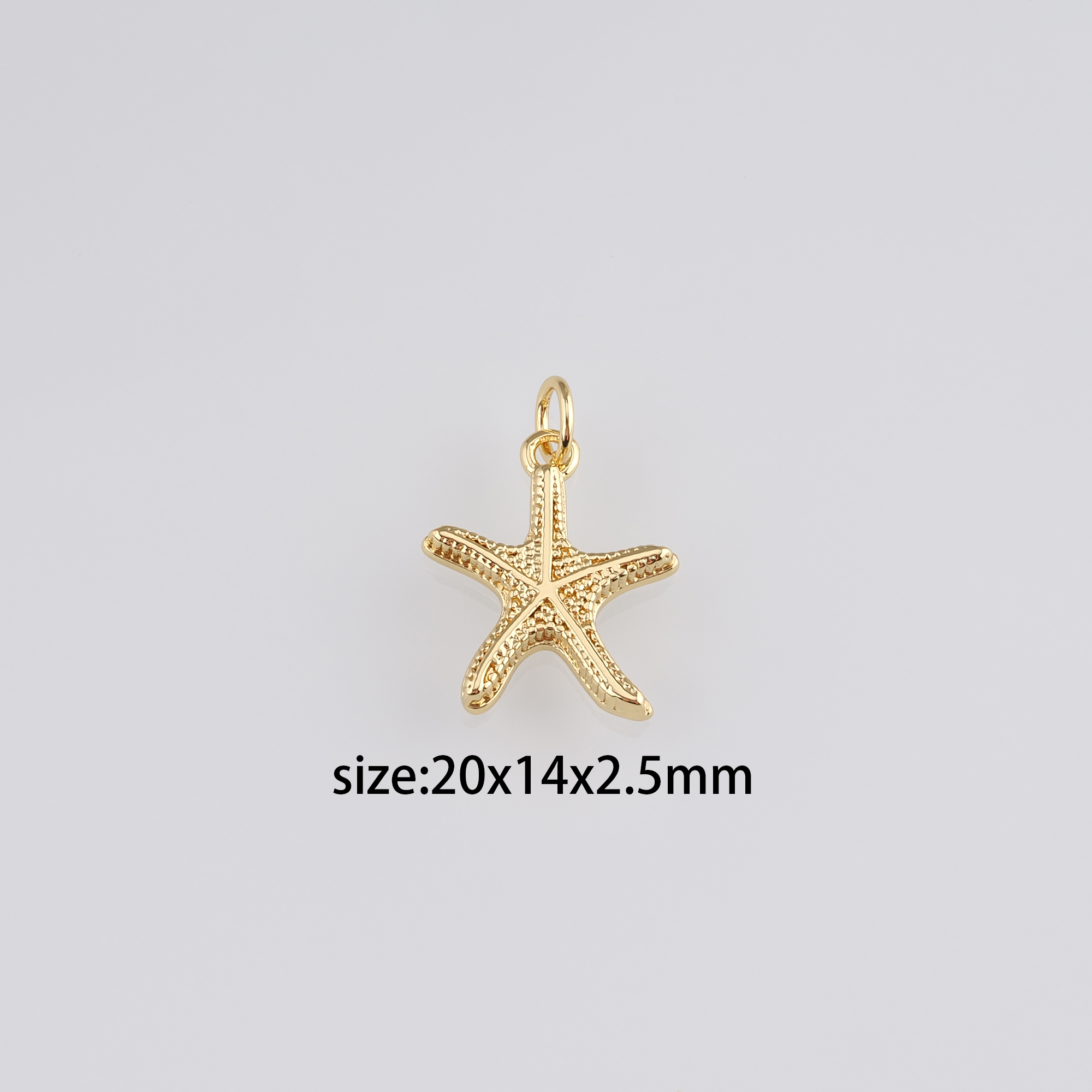 18K Gold Filled Starfish Pendant,Dainty Starfish Charm Earrings Necklace for DIY Jewelry Making Supply