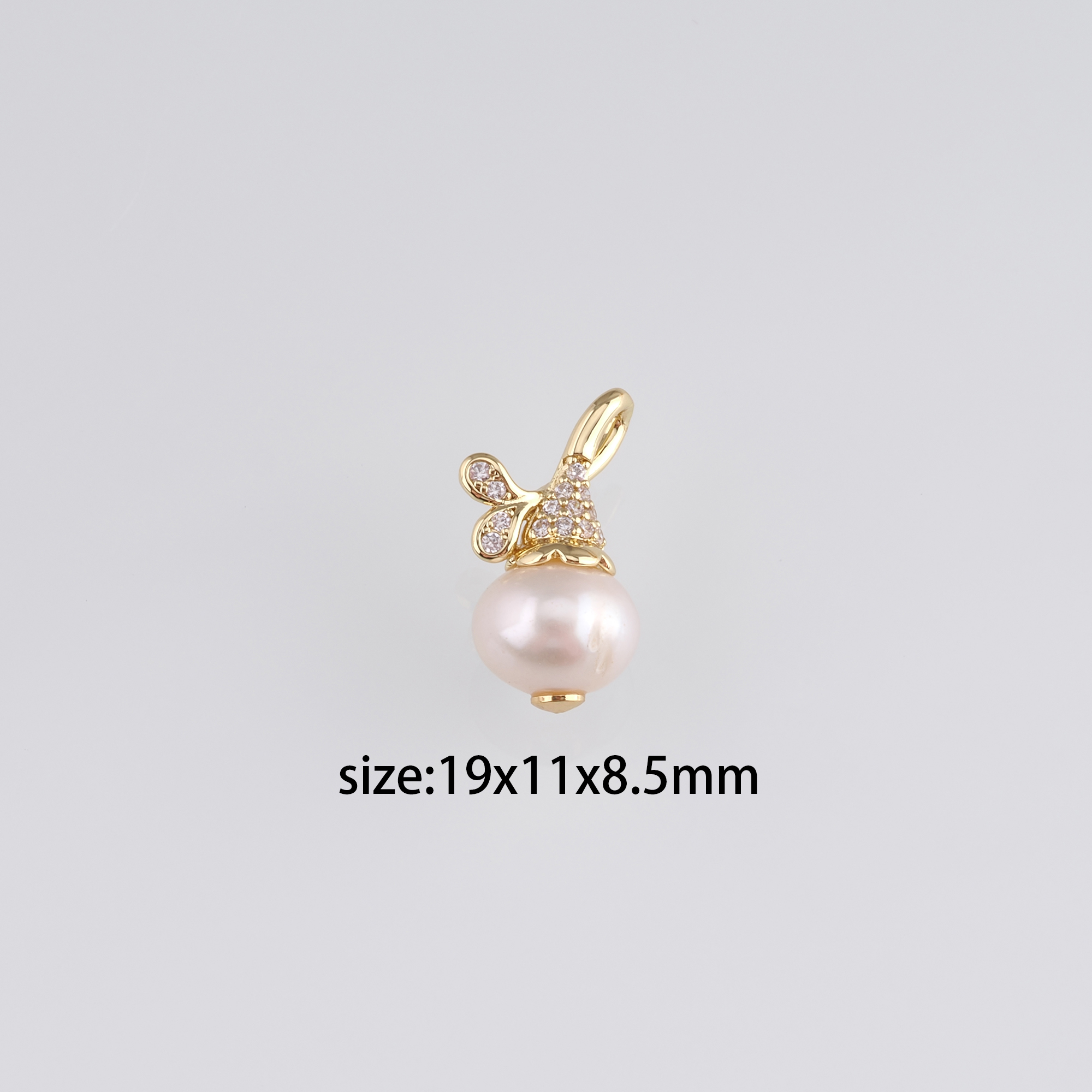 18K Gold Filled Pearl Pendant,Pearl Charm Earrings Necklace for DIY Jewelry Making Supply