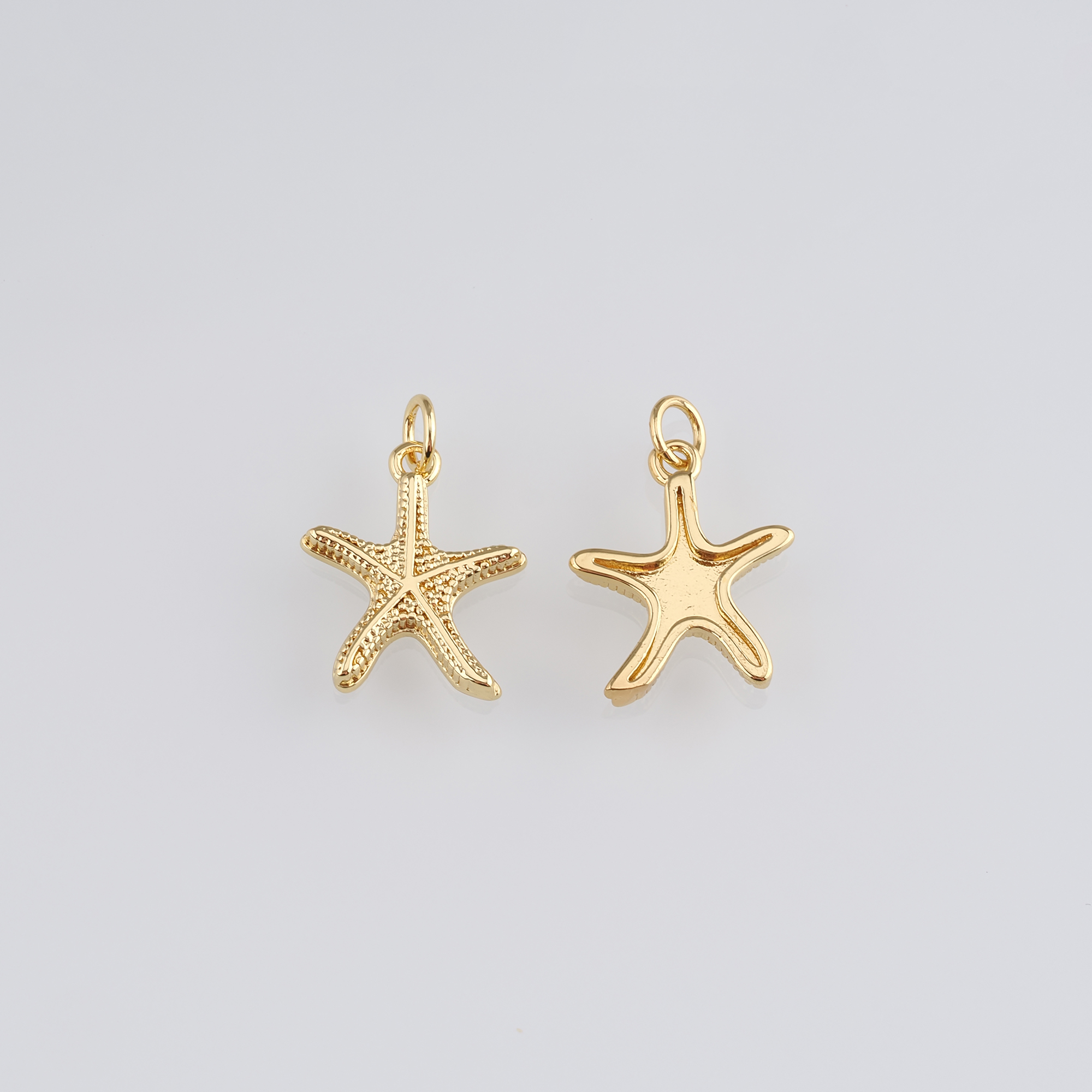 18K Gold Filled Starfish Pendant,Dainty Starfish Charm Earrings Necklace for DIY Jewelry Making Supply