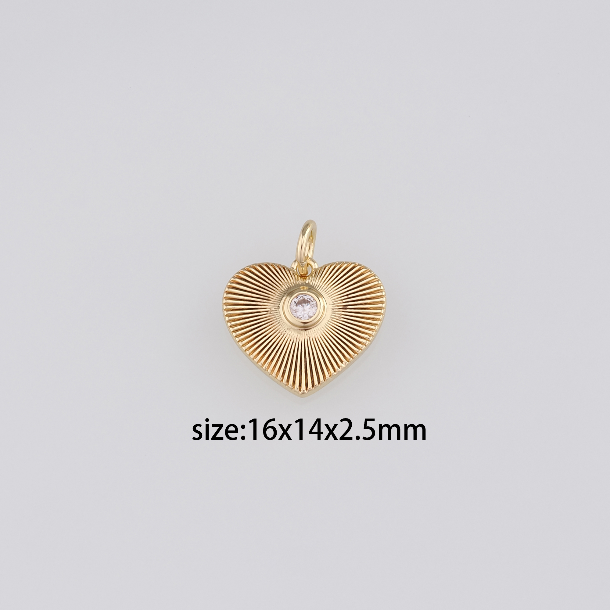 18K Gold Filled Heart Pendant,CZ Micro Pave Heart Charm Earrings Necklace for DIY Jewelry Making Supply