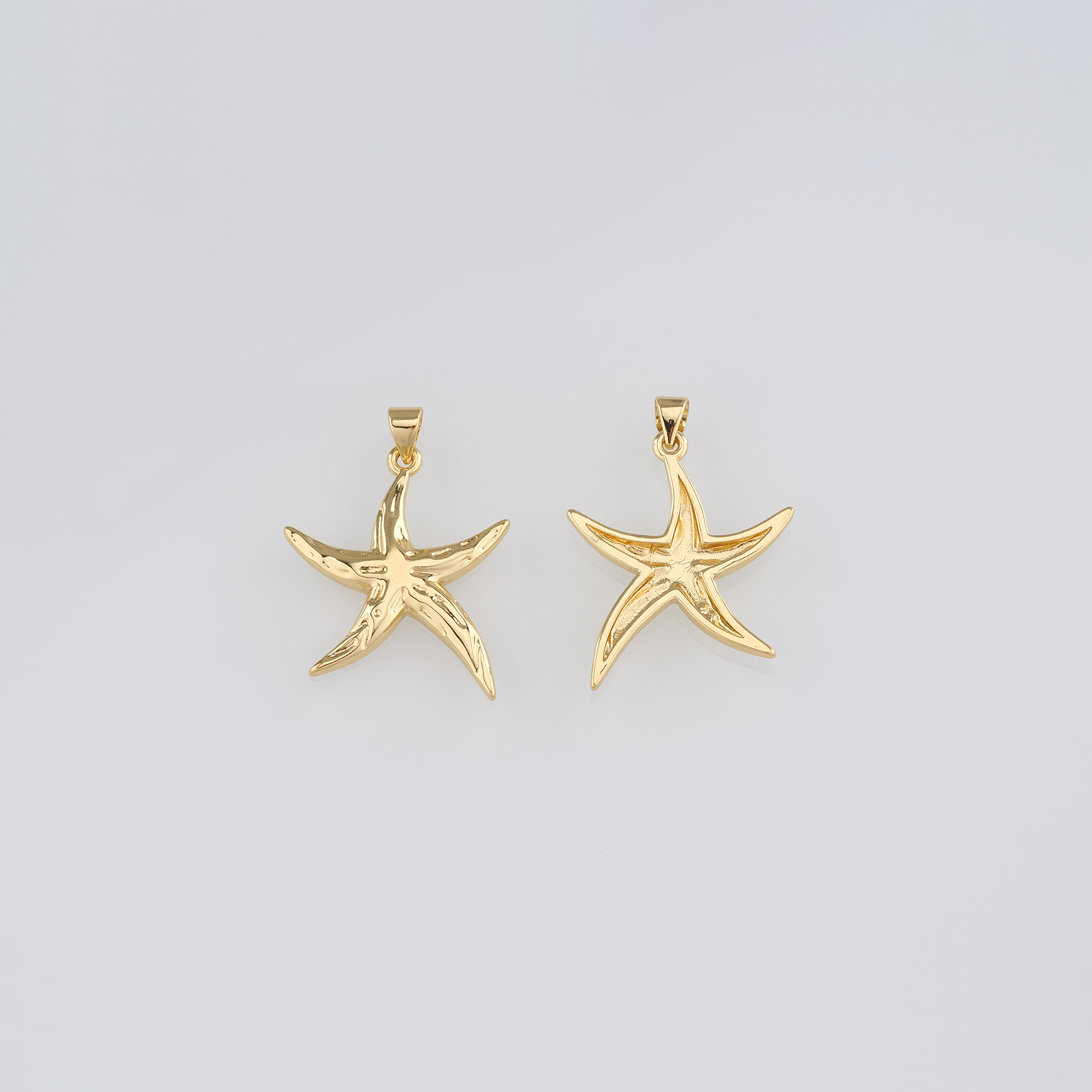 18K Gold Filled Starfish Pendant,Dainty Starfish Charm Earrings Necklace for DIY Jewelry Making Supply