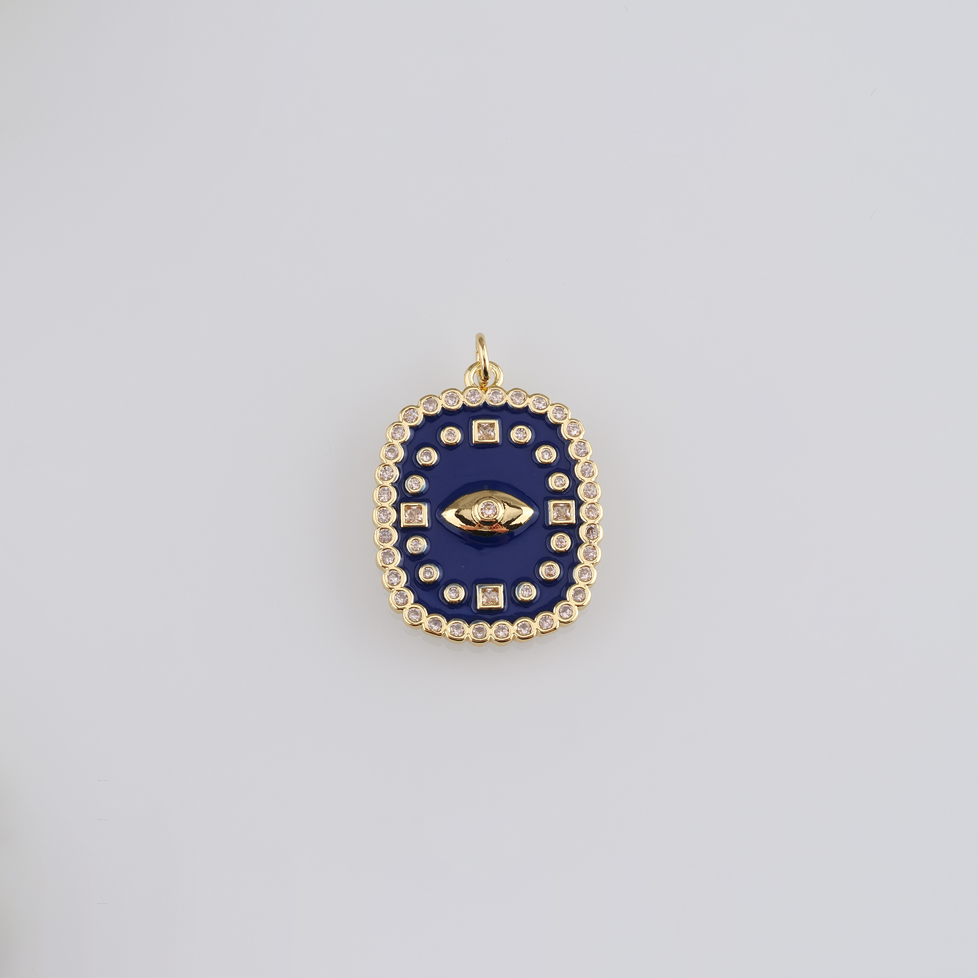 18K Gold Filled Evil Eye Pendant,Enamel Evil Eye Charm Earrings Necklace for DIY Jewelry Making Supply
