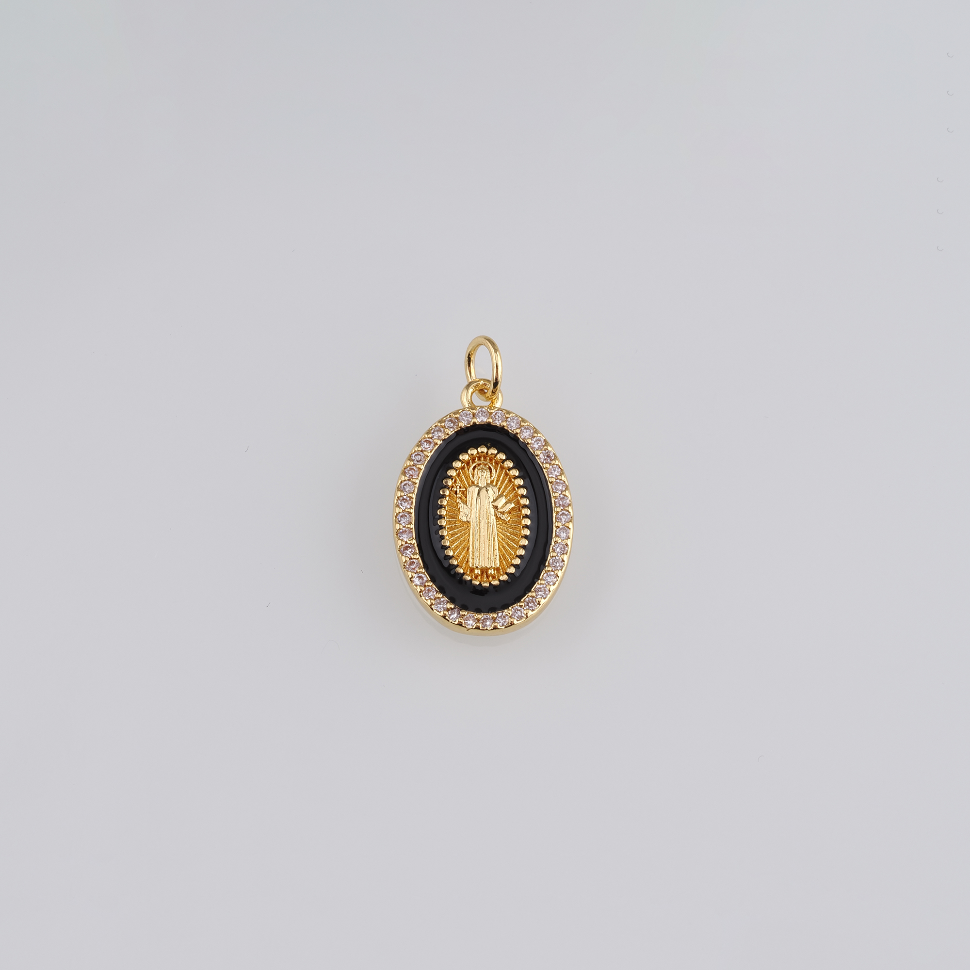 18K Gold Filled Virgin Mary Pendant,Enamel Virgin Mary Charm Earrings Necklace for DIY Jewelry Making Supply