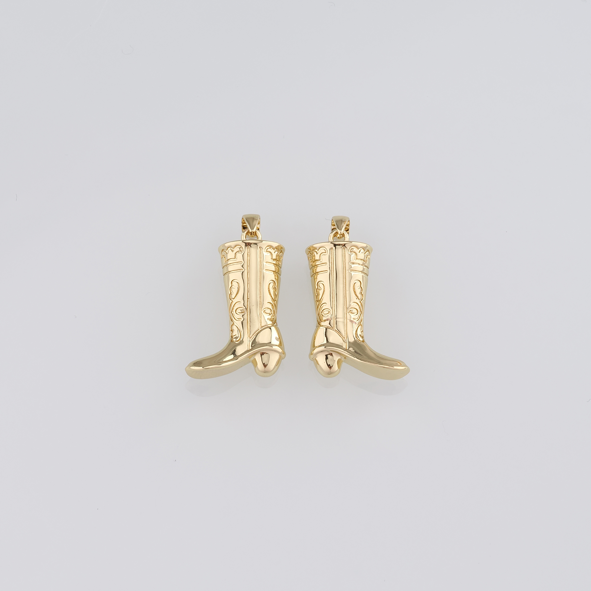 18K Gold Filled Cowboy Boots Pendant,Dainty Shoe Charm Earrings Necklace for DIY Jewelry Making Supply