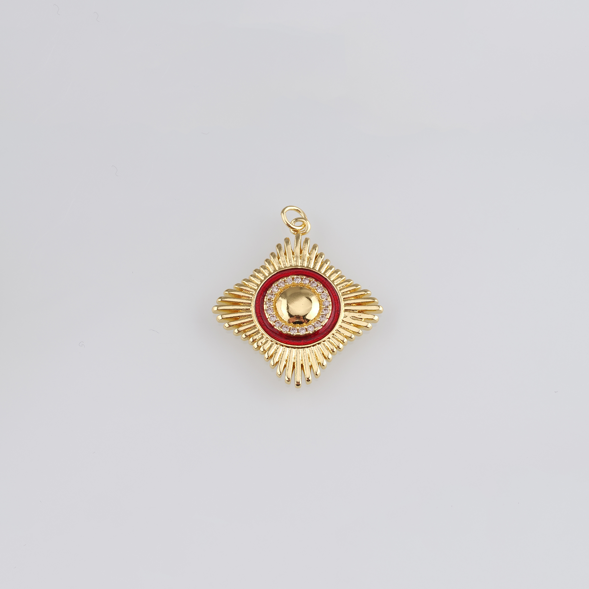 18K Gold Filled Square Pendant,Enamel Square Charm Earrings Necklace for DIY Jewelry Making Supply