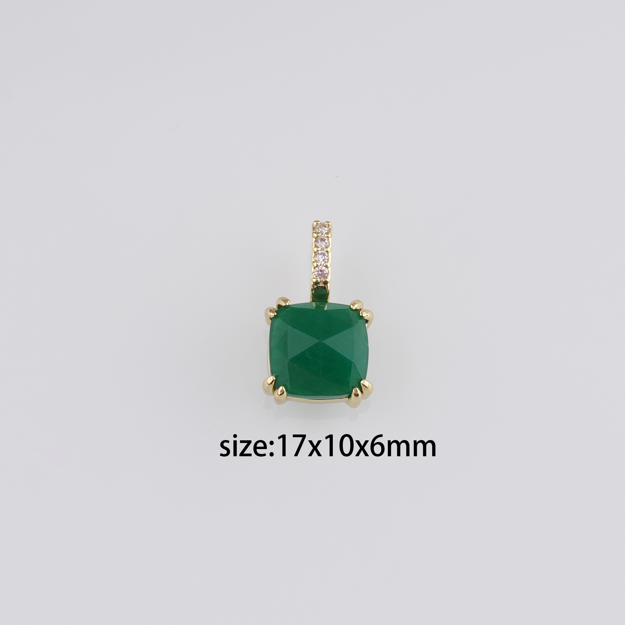18K Gold Filled Square Pendant,Square Charm Earrings Necklace for DIY Jewelry Making Supply
