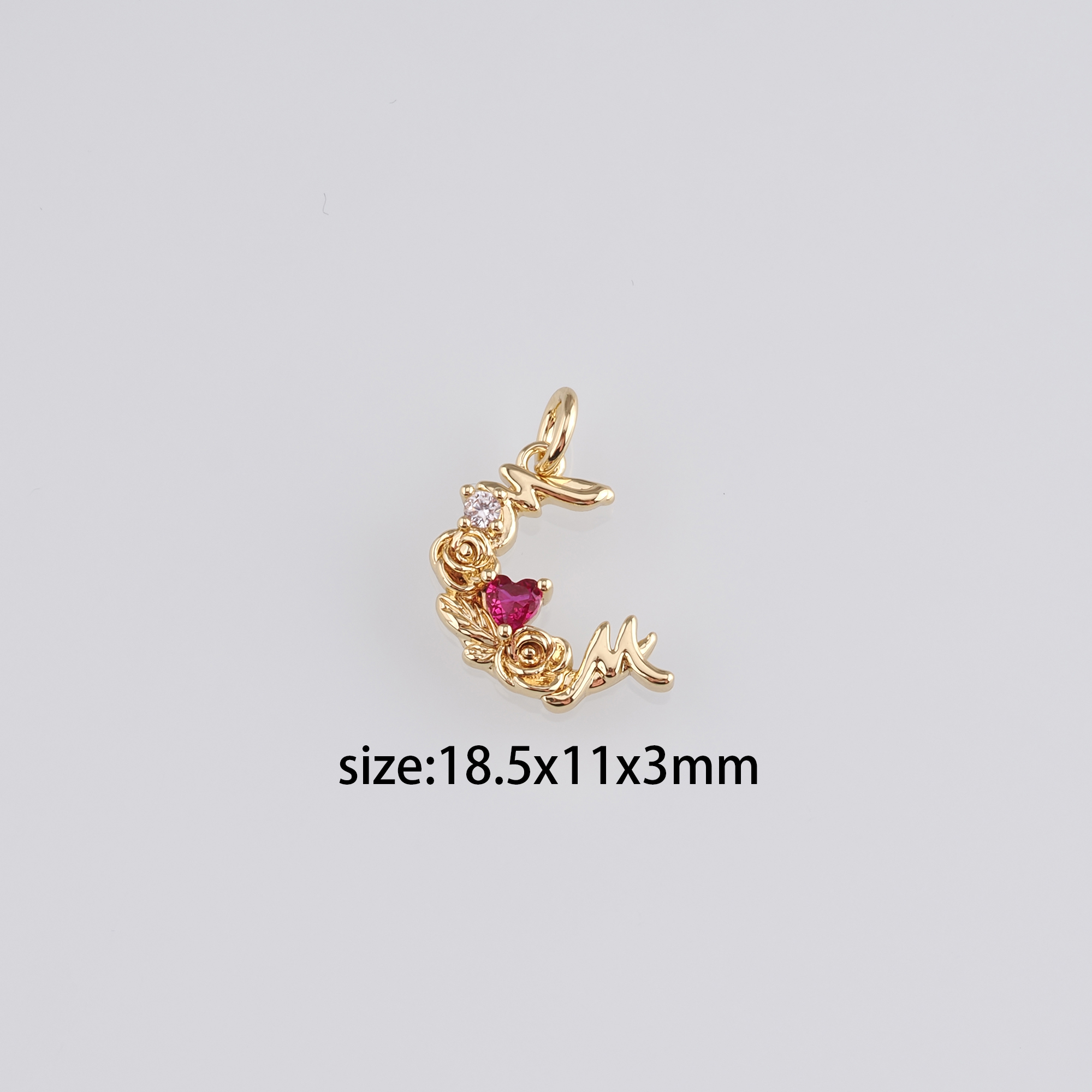 18K Gold Filled Moon Pendant,Celestial Charm,CZ Micro Pave Moon Earrings Necklace for DIY Jewelry Making Supply