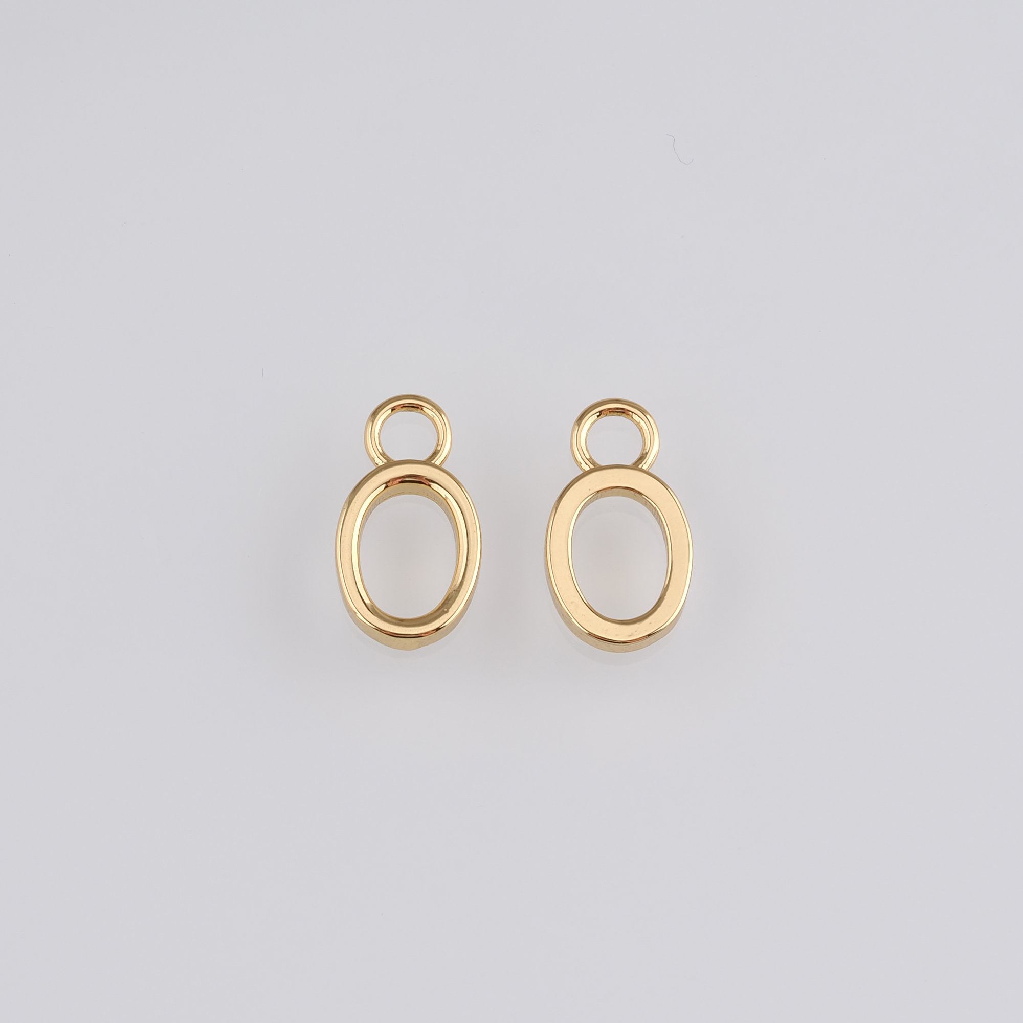 18K Gold Filled Oval Pendant,Dainty Oval Charm Earrings Necklace for DIY Jewelry Making Supply