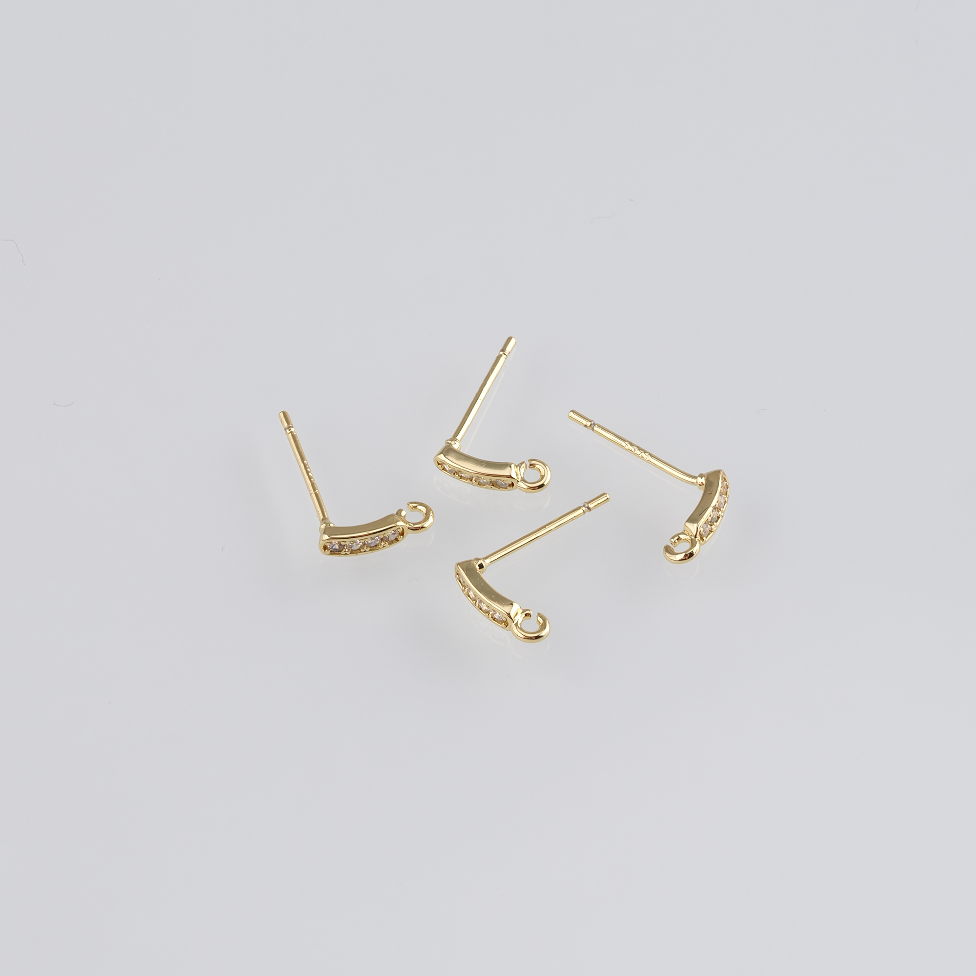 18K Gold Filled CZ Stud Earring,Minimalist Earrings,Dainty Earrings,Gold Stud,Dainty Huggie,DIY Jewelry Making Supply