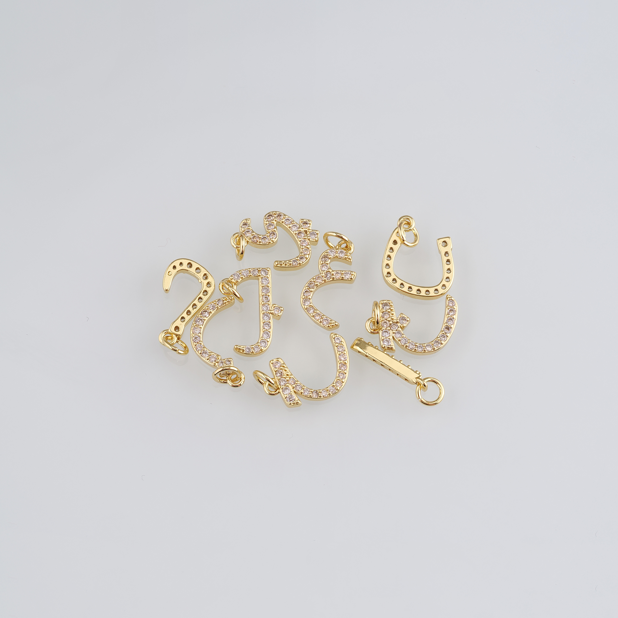 18K Gold Filled Geometric Pendant,CZ Micro Pave Geometric Charm Earrings Necklace for DIY Jewelry Making Supply