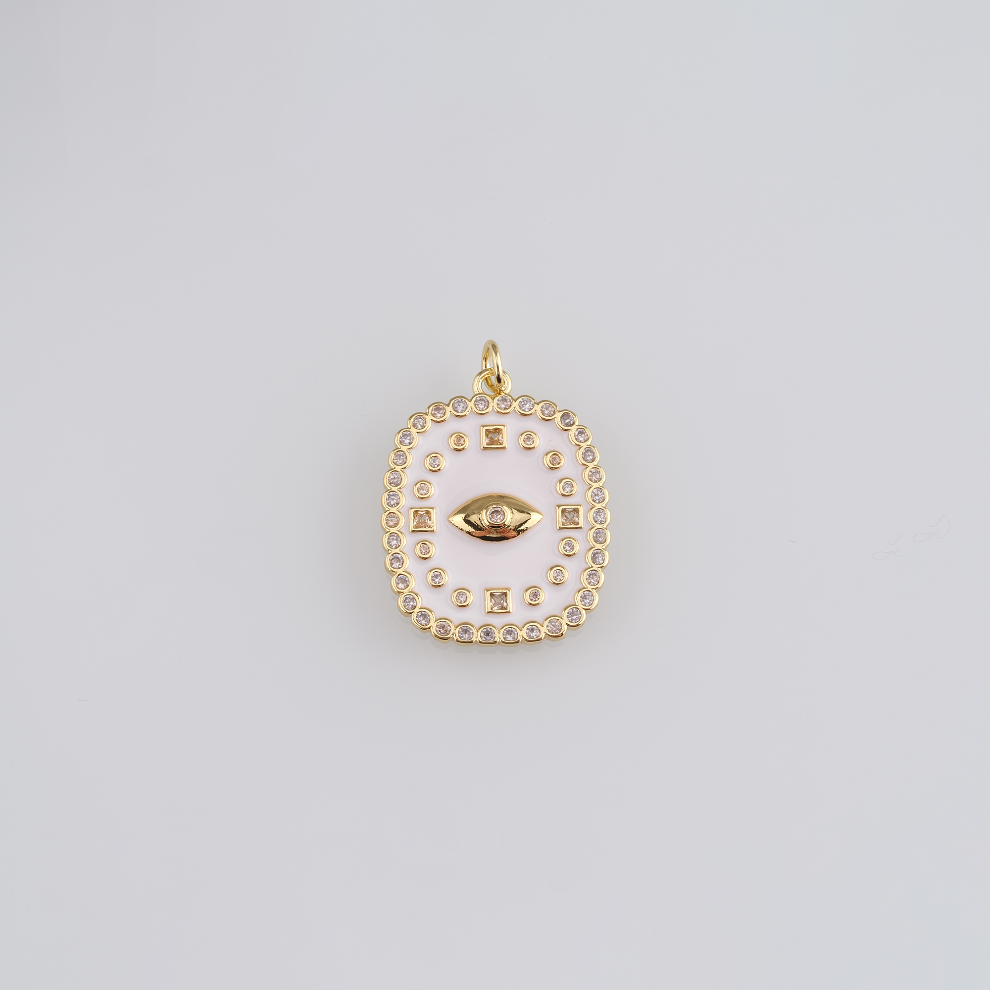 18K Gold Filled Evil Eye Pendant,Enamel Evil Eye Charm Earrings Necklace for DIY Jewelry Making Supply