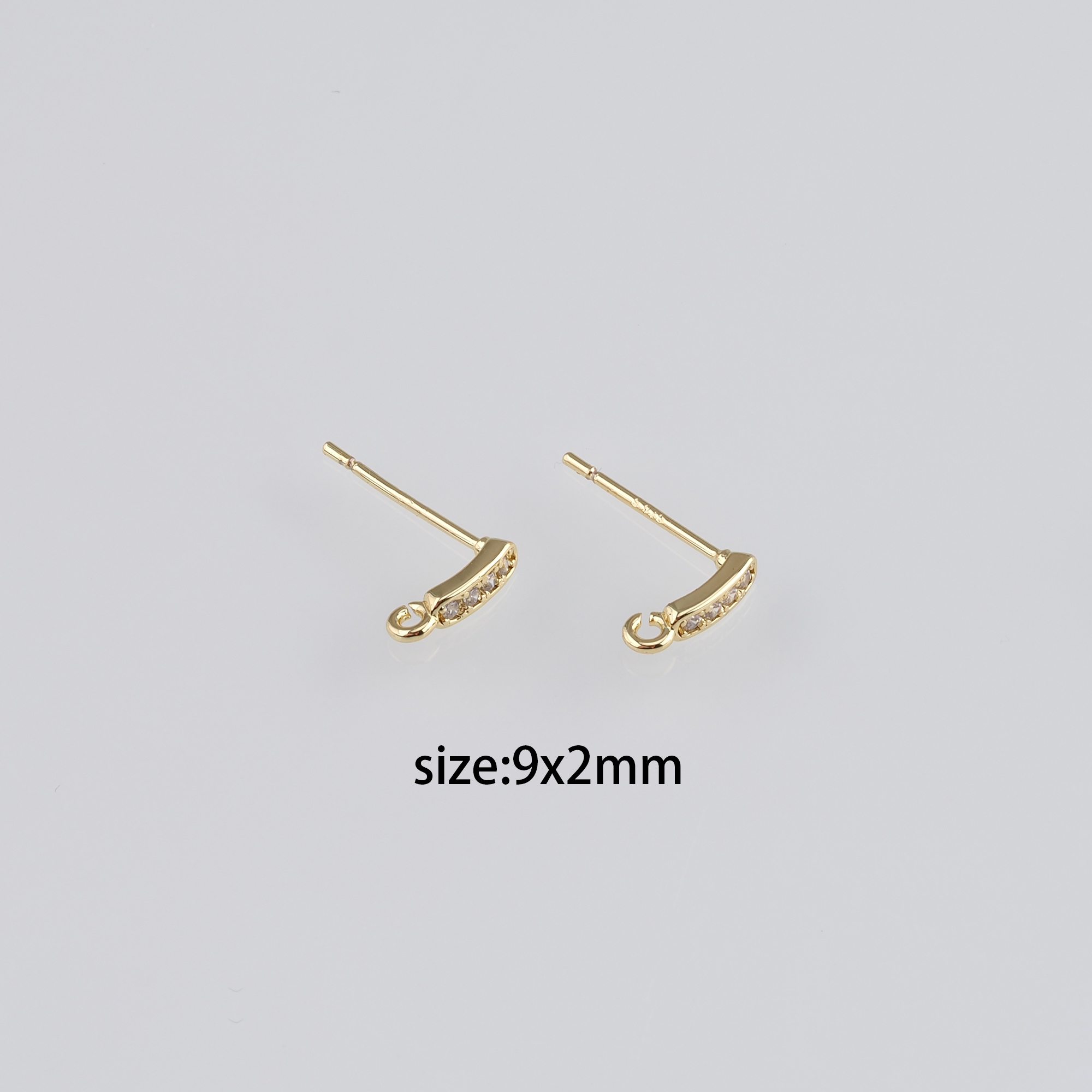 18K Gold Filled CZ Stud Earring,Minimalist Earrings,Dainty Earrings,Gold Stud,Dainty Huggie,DIY Jewelry Making Supply
