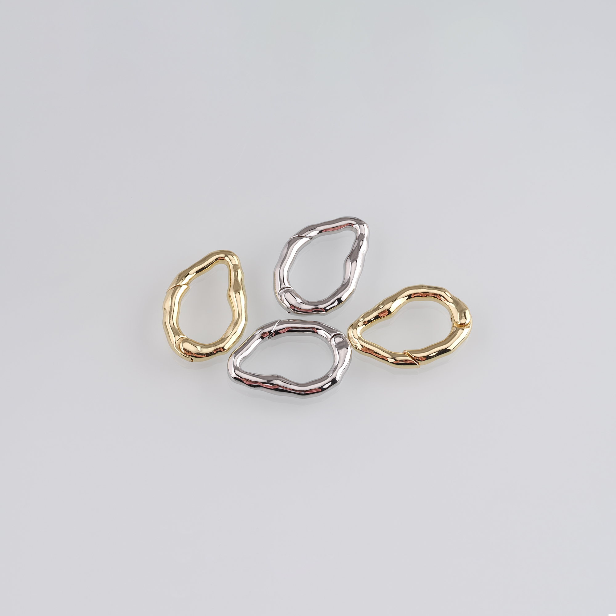 18K Gold Filled Irregular Spring Clasp,Push Gate Buckle Bracelet Necklace for DIY Jewelry Finding Necklace Bracelet