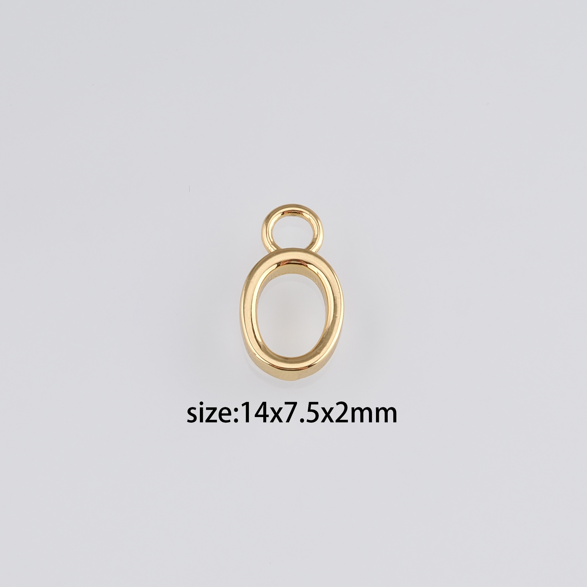 18K Gold Filled Oval Pendant,Dainty Oval Charm Earrings Necklace for DIY Jewelry Making Supply