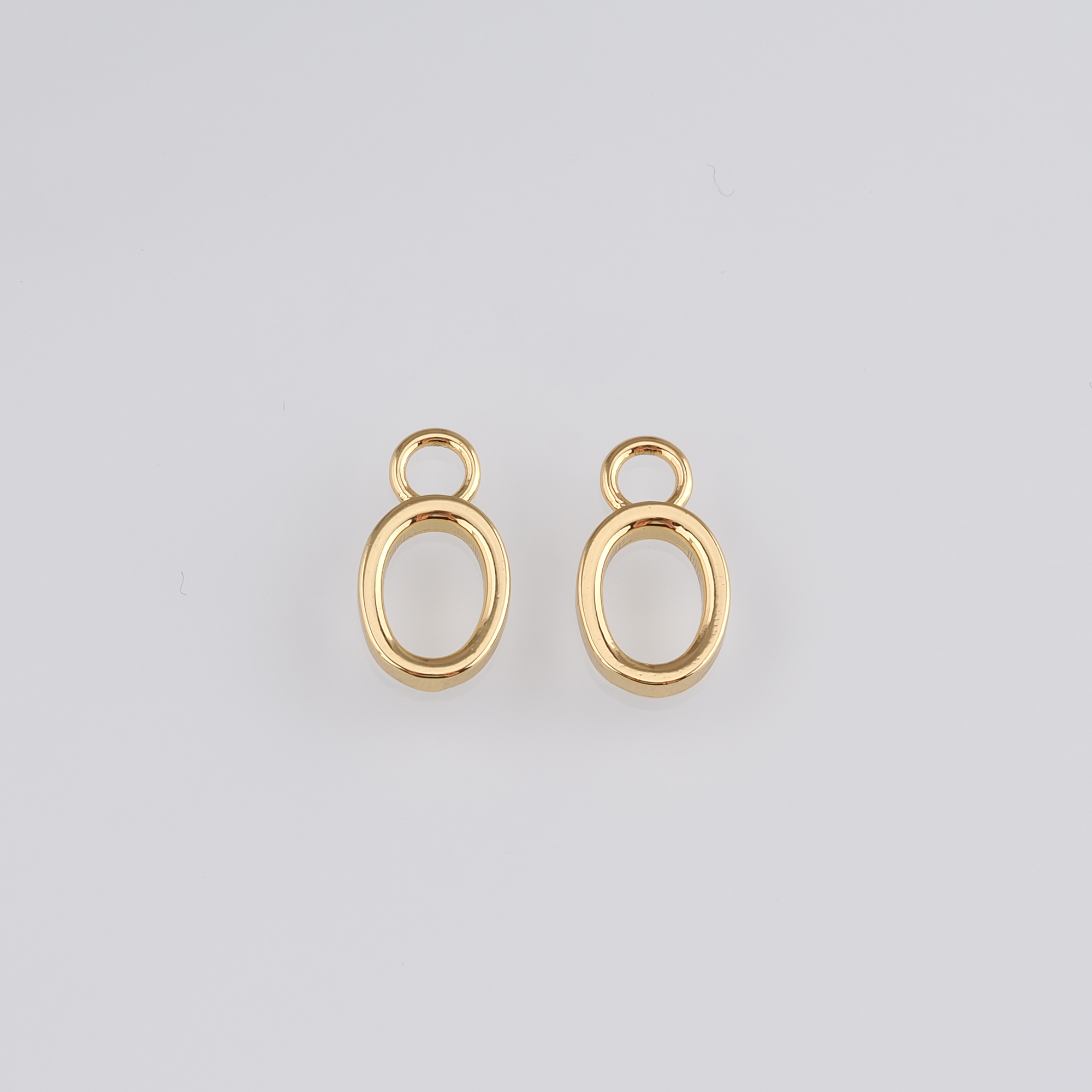 18K Gold Filled Oval Pendant,Dainty Oval Charm Earrings Necklace for DIY Jewelry Making Supply