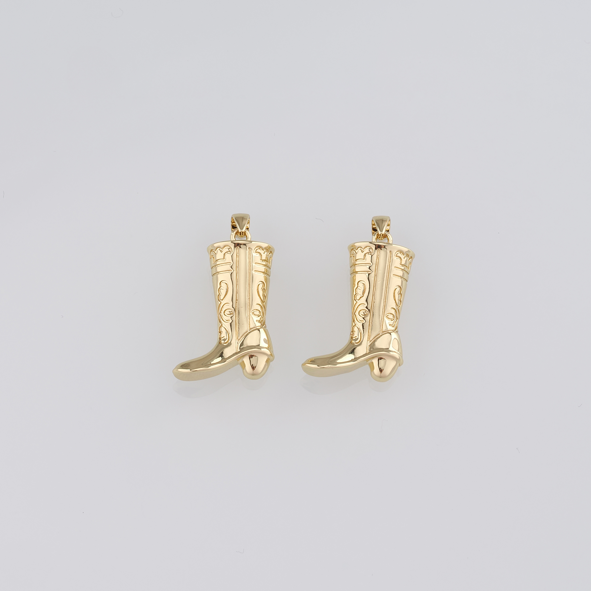 18K Gold Filled Cowboy Boots Pendant,Dainty Shoe Charm Earrings Necklace for DIY Jewelry Making Supply