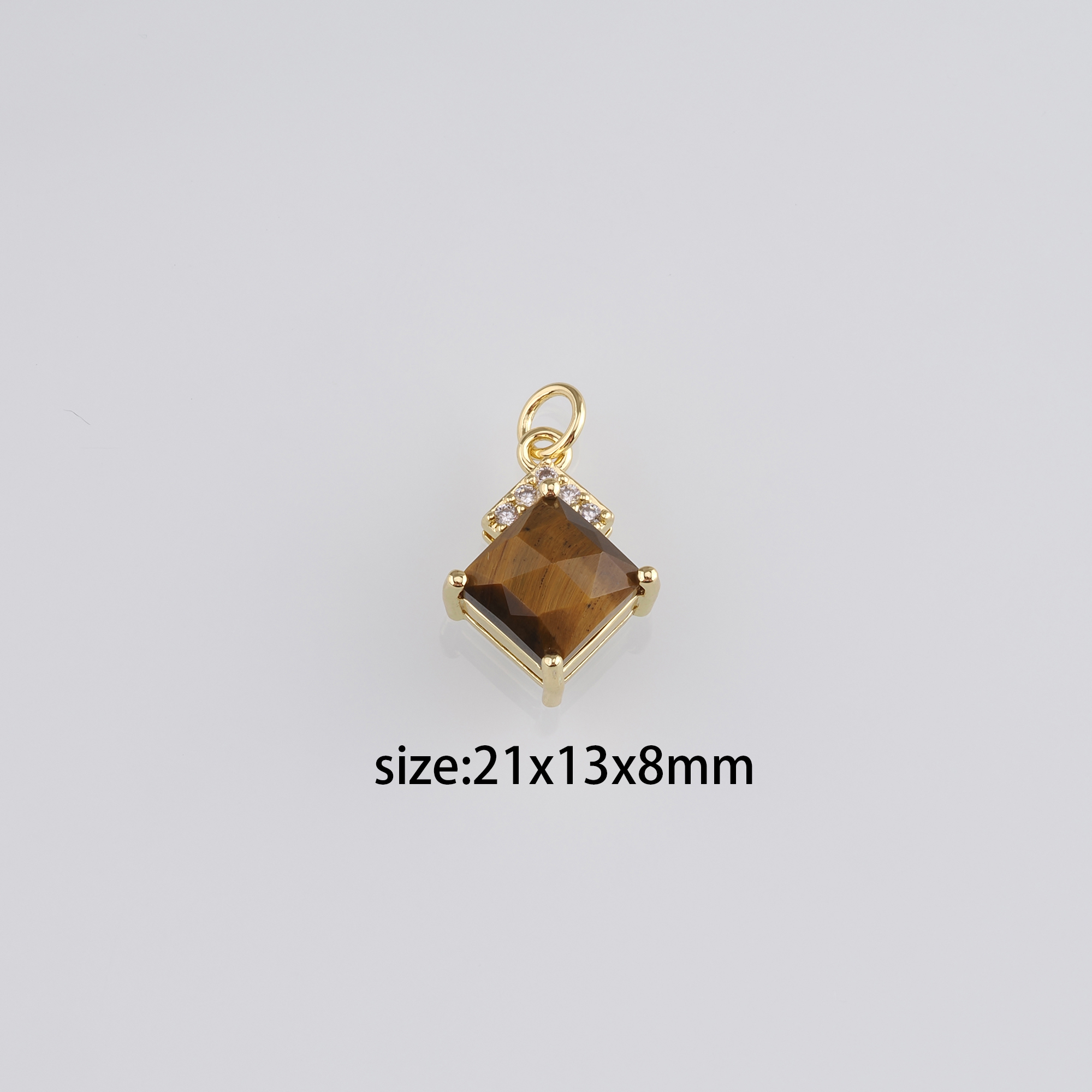 18K Gold Filled Square Pendant,Square Charm Earrings Necklace for DIY Jewelry Making Supply