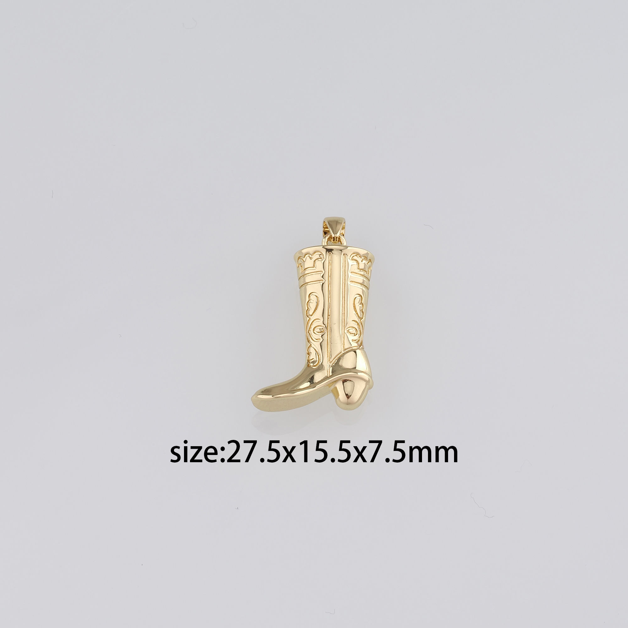 18K Gold Filled Cowboy Boots Pendant,Dainty Shoe Charm Earrings Necklace for DIY Jewelry Making Supply