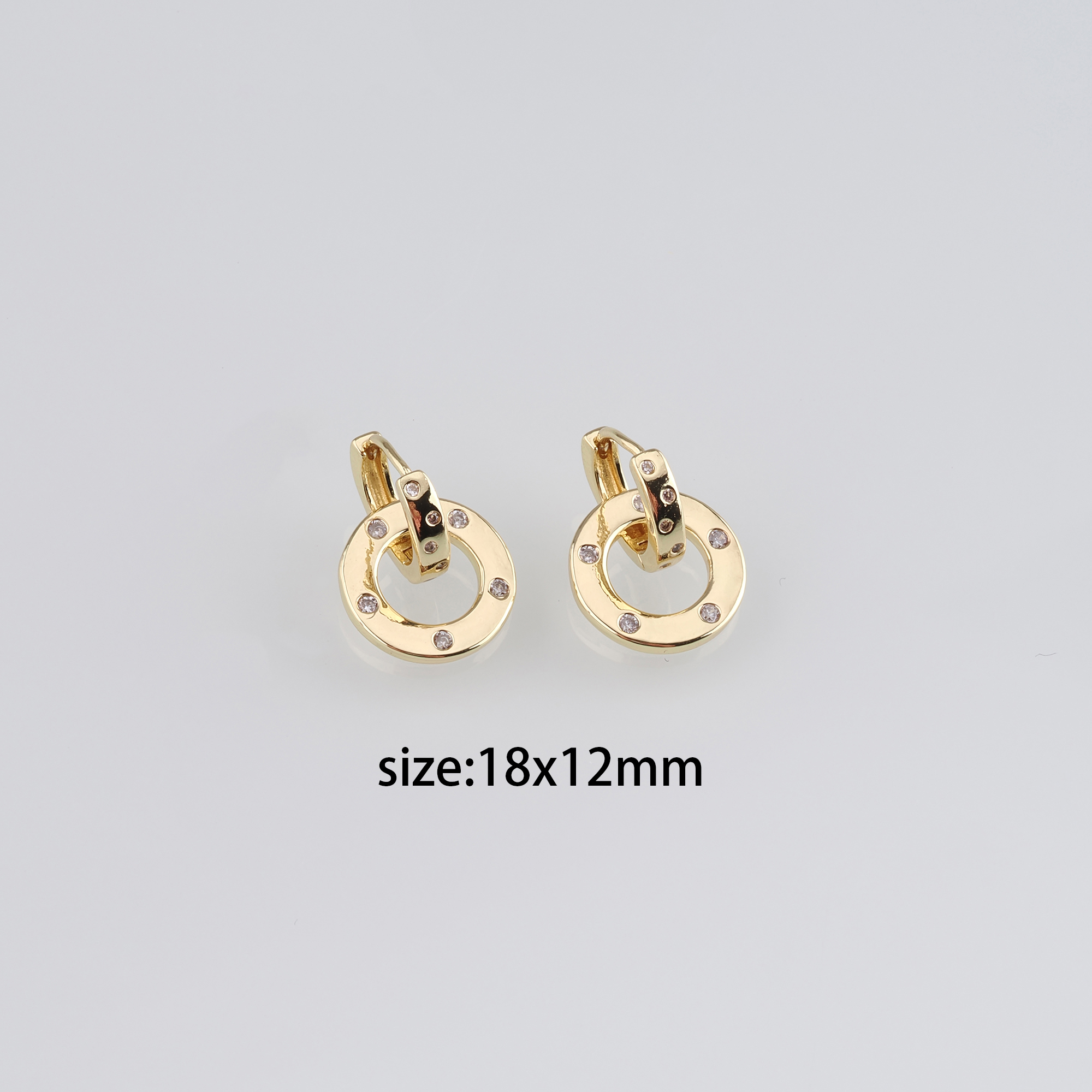 18K Gold Filled Round CZ Hoop Earrings,Dainty Zirconia Earrings,Gold Hoops,Dainty CZ Hoops Huggie